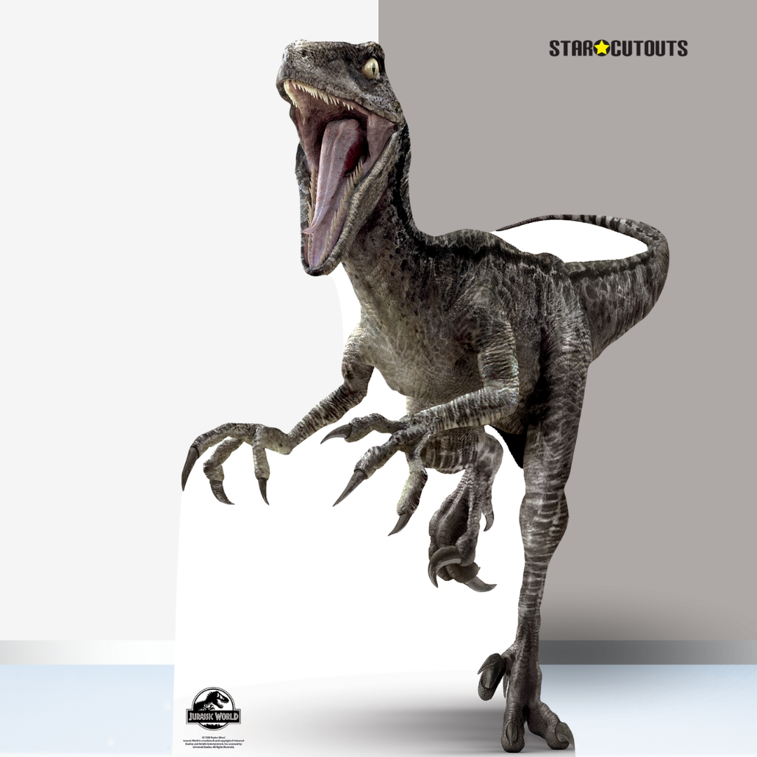 Raptor Dinosaur Blue Cardboard Cutout - mycardboardcutout