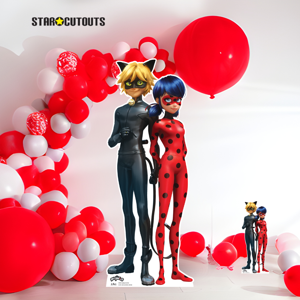 Ladybug and Cat Noir Star Mini Cardboard Cut Out Height 95cm