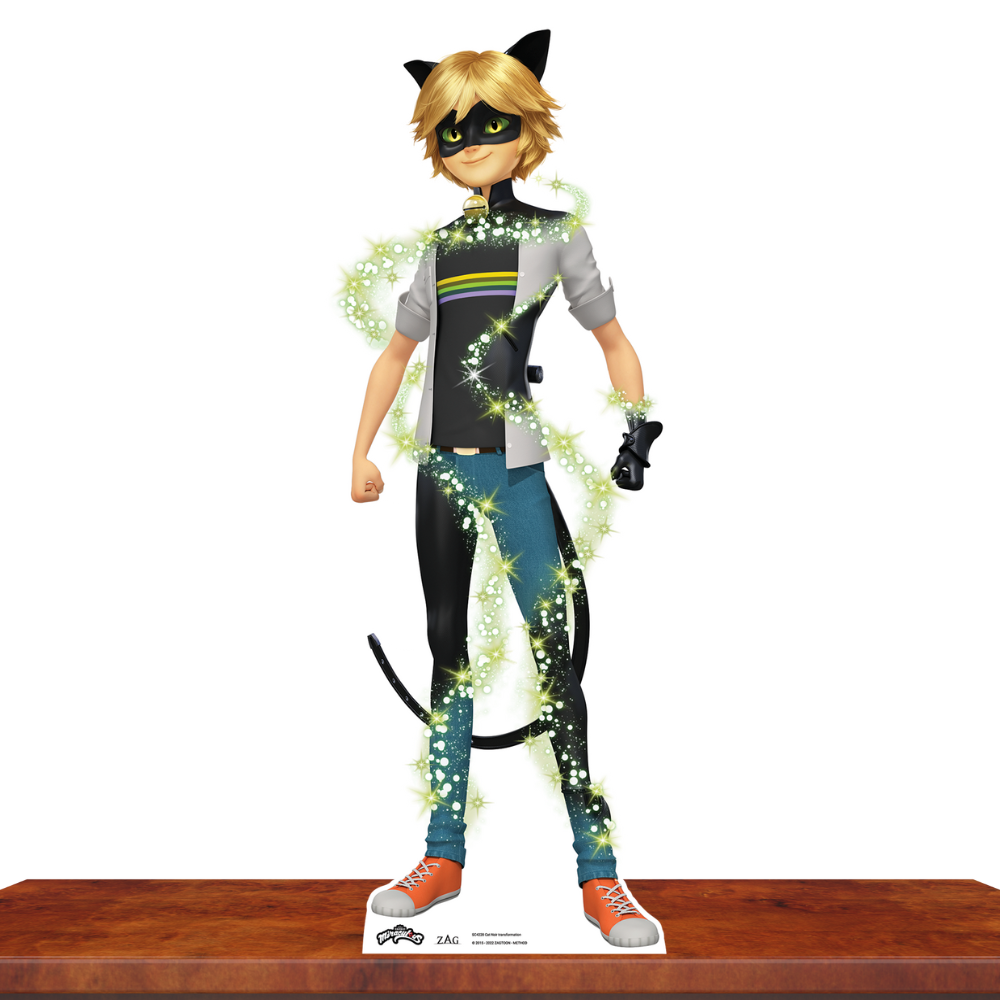 Cat Noir Transformation Star Mini Cardboard Cut Out Height 95cm - mycardboardcutout