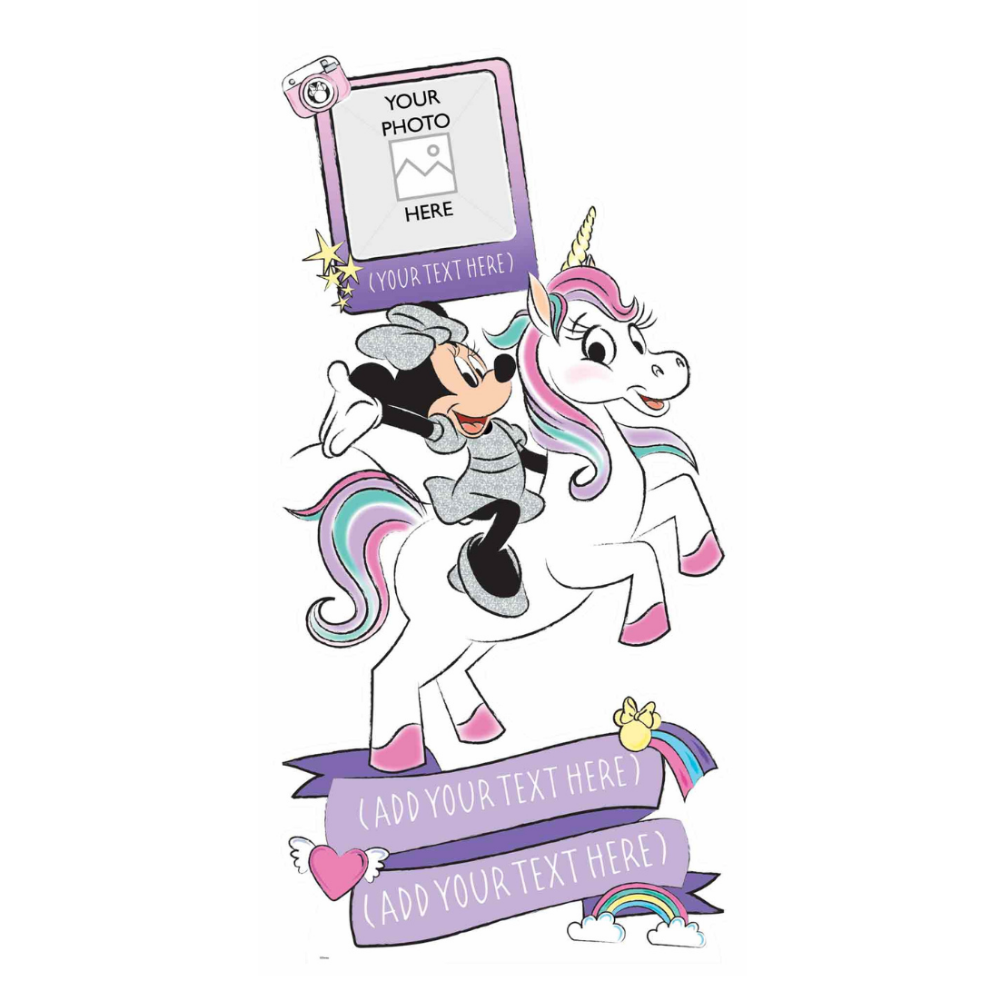 Disney Personalised Minnie Mouse & Unicorn Happy Birthday - Photo & Text - Please Personalise BEFORE Checkout