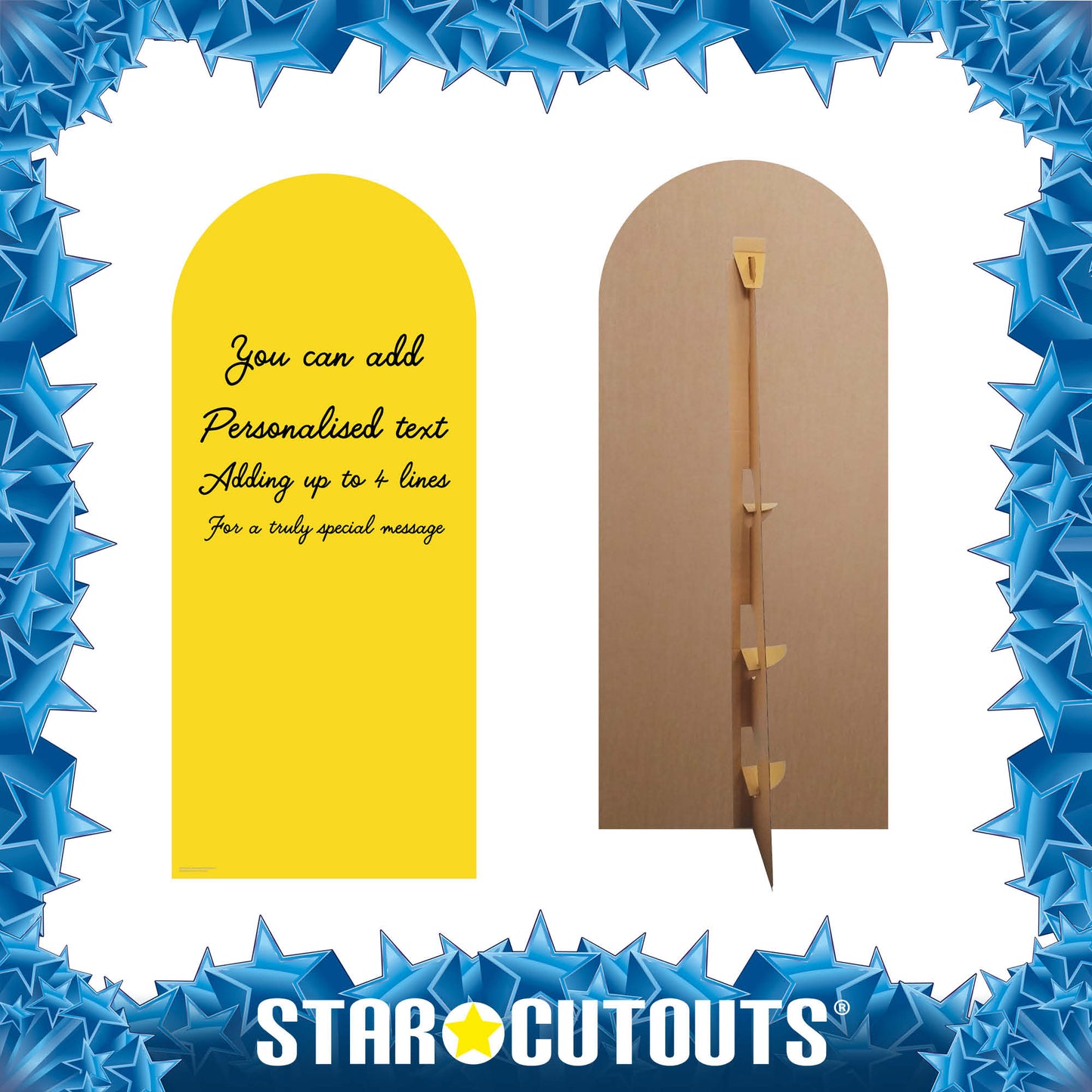 XQ012 Yellow Amber Sailboard Cardboard Cut Out Height 185cm Width 80cm