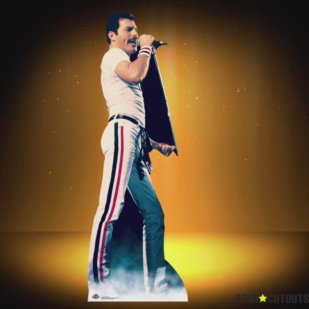 Freddie Mercury Cardboard Cutouts Colour Performing Live – mycardboardcutout