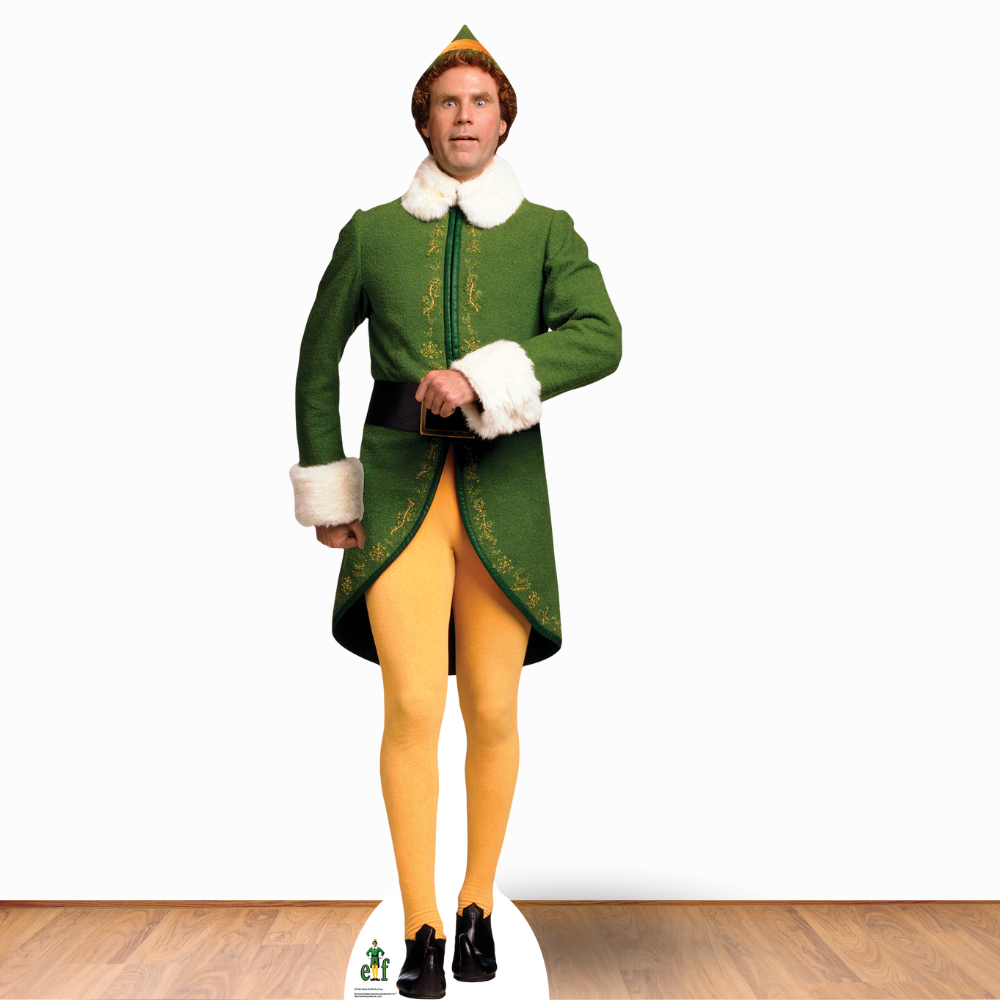 Buddy the Christmas Elf Marching Will Ferrel Elf Cardboard Cutout