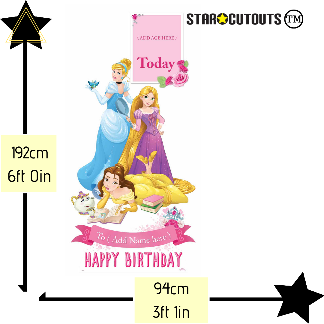 Disney Personalised Princess - Happy Birthday - Text Only - Age - Name - Please Personalise BEFORE Checkout