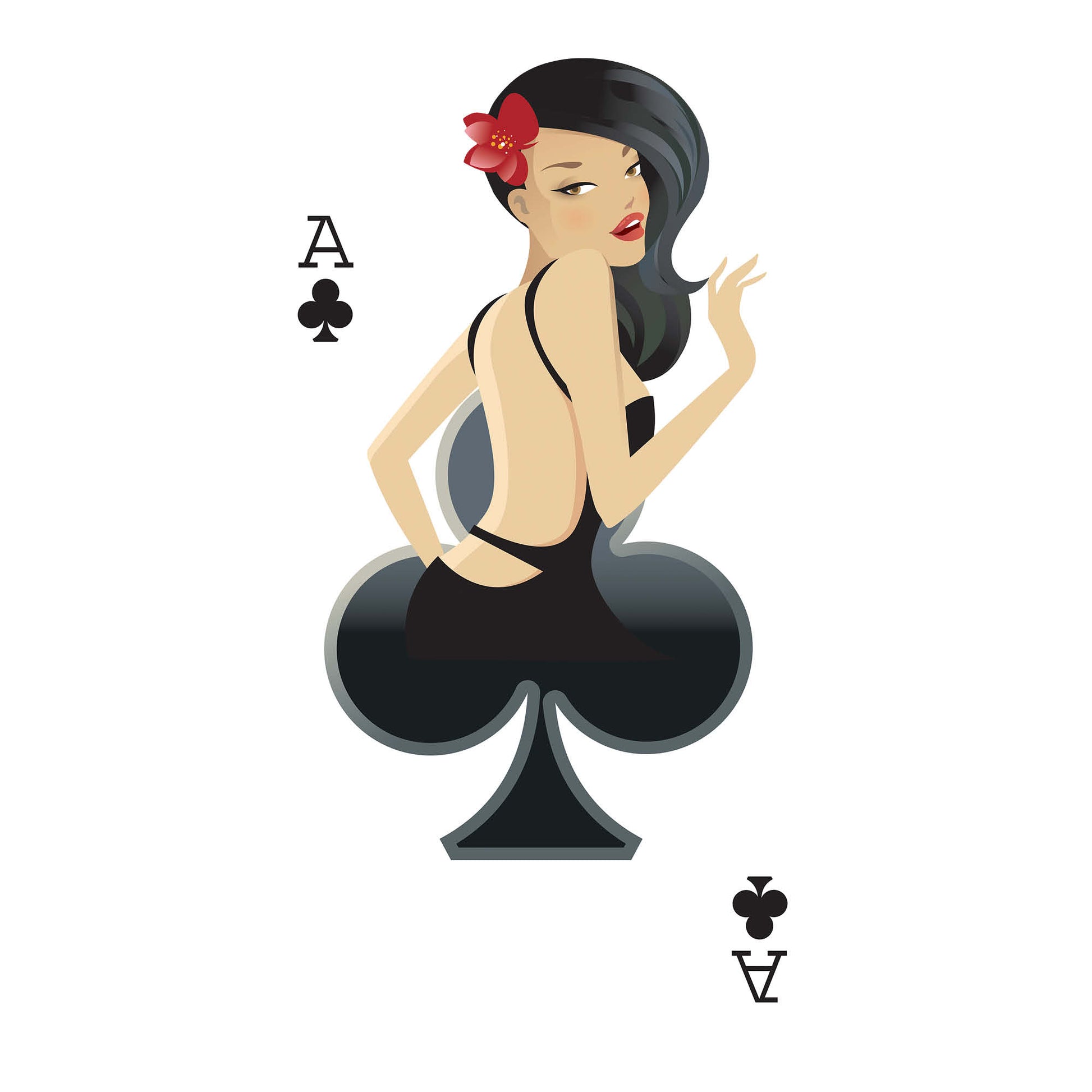 Dream Girl Ace of Clubs Playing Card Cardboard Cutout