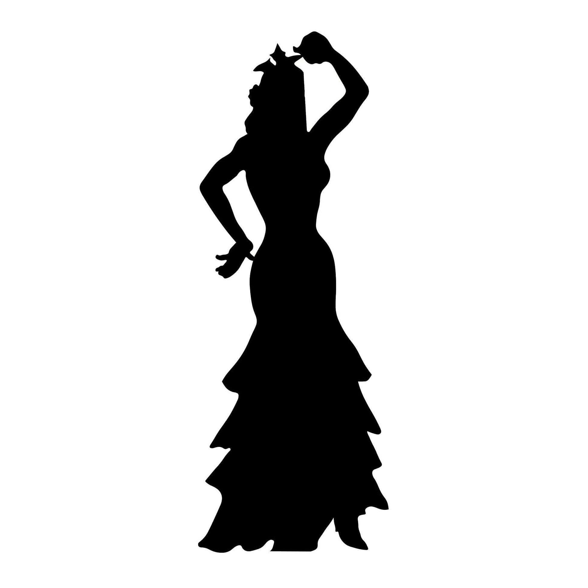 Flamenco Dancer Black Silhouette Cutout