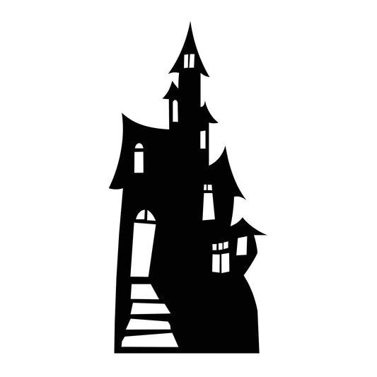 Small Haunted House Black Silhouette Cutout