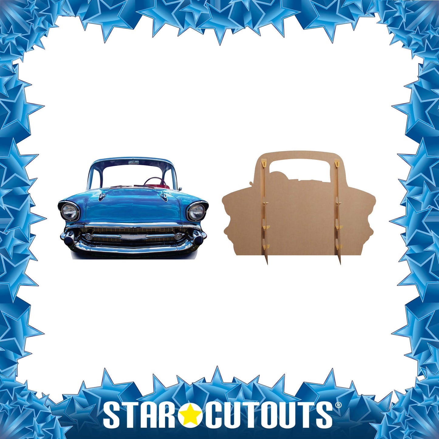 Blue Car SMALL Stand-In Cardboard Cutout