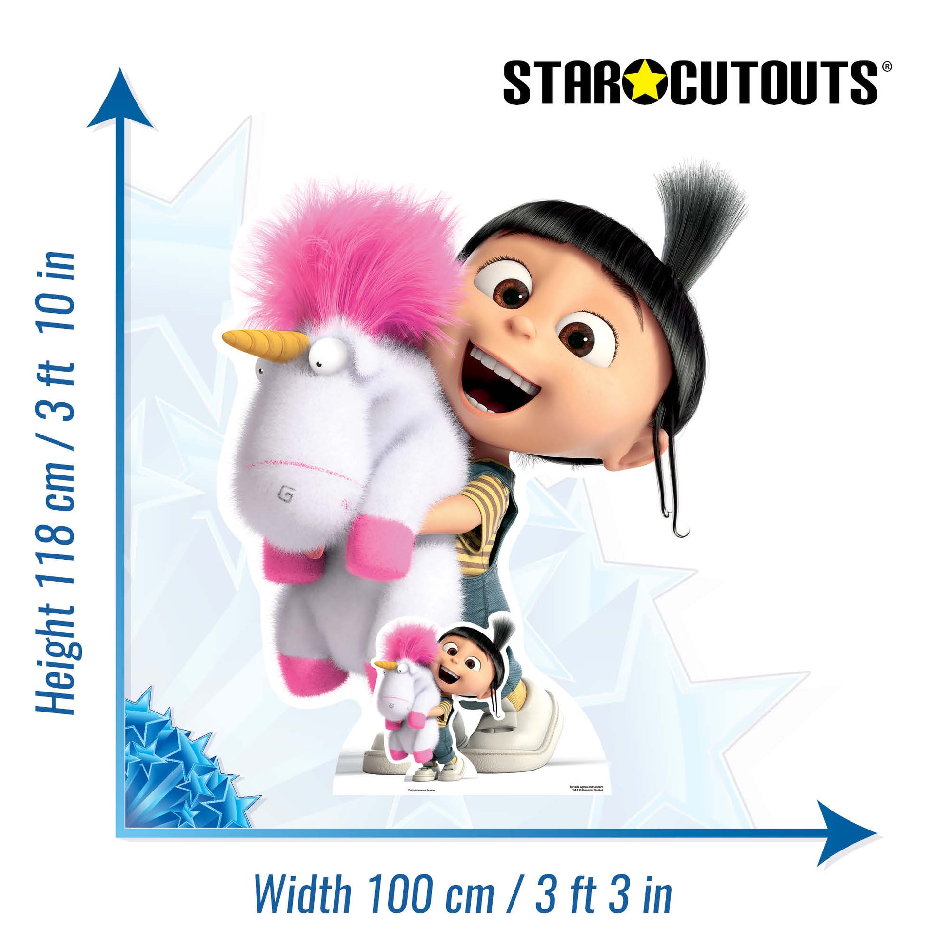 Agnes and Fluffy Unicorn Cardboard Cutout