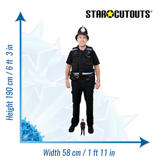 British Policeman Wearing Helmet Cardboard Cutout Lifesize - mycardboardcutout