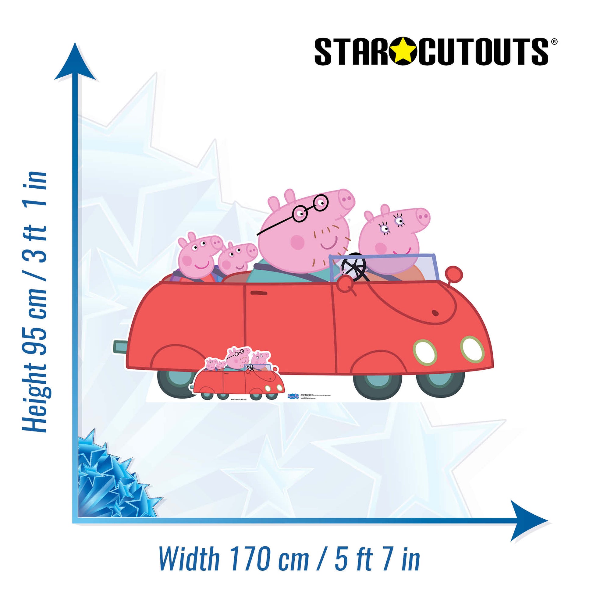 Peppa Pig Family Car Peppa Pig Cardboard Cutout - mycardboardcutout