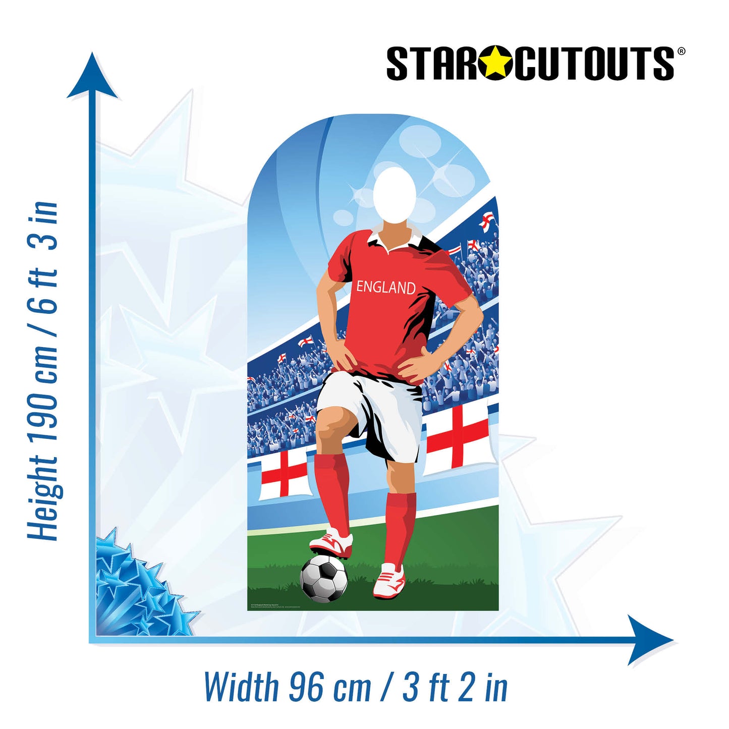 England World Tournament Football Stand-IN NEW Cardboard Cutout