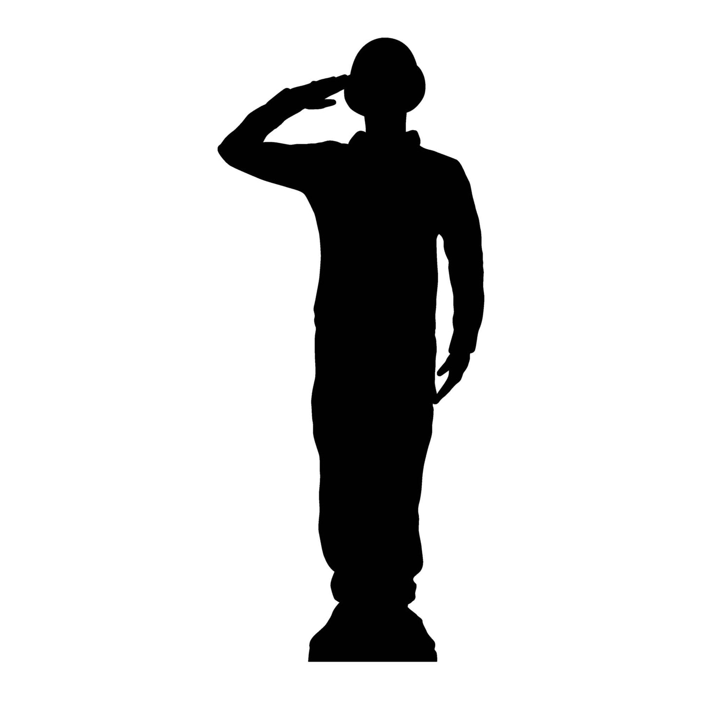 Saluting Military Soldier  Black Silhouette Cutout