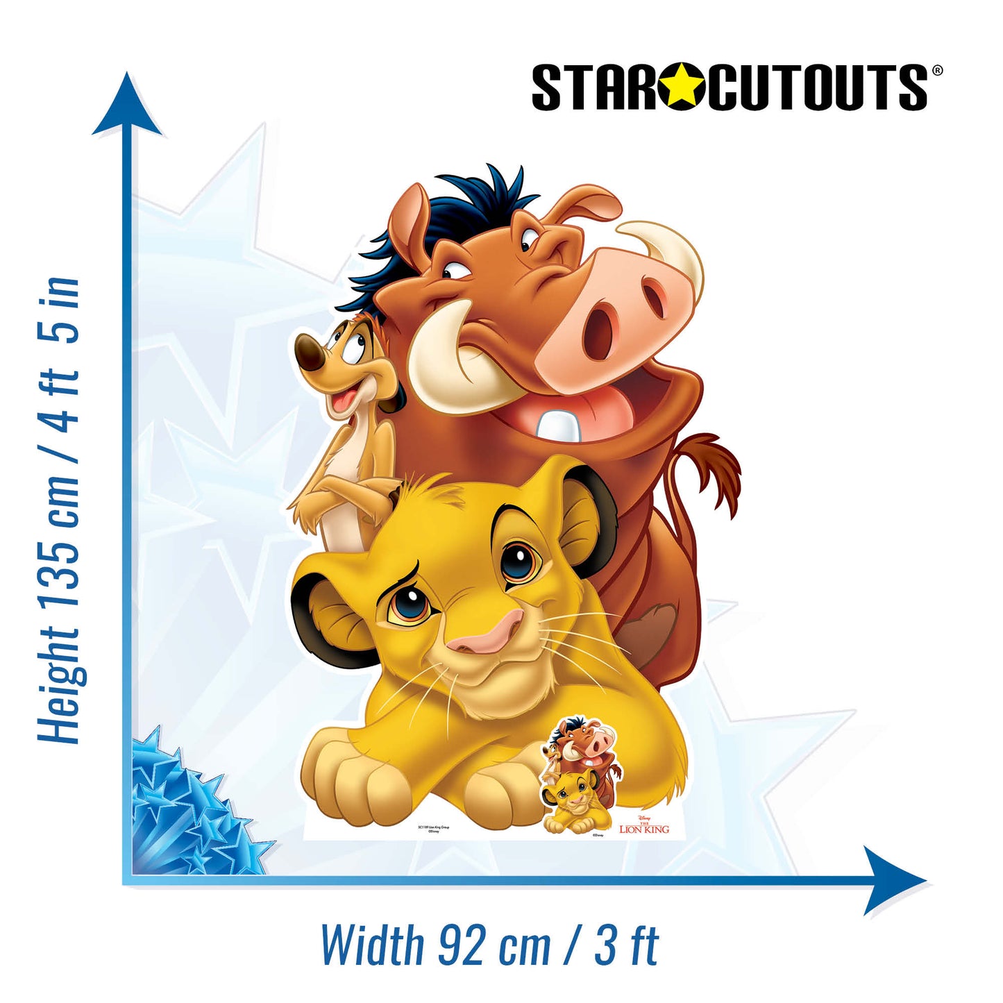 Lion King Group Simba, Timon and Pumbaa Cardboard Cutout