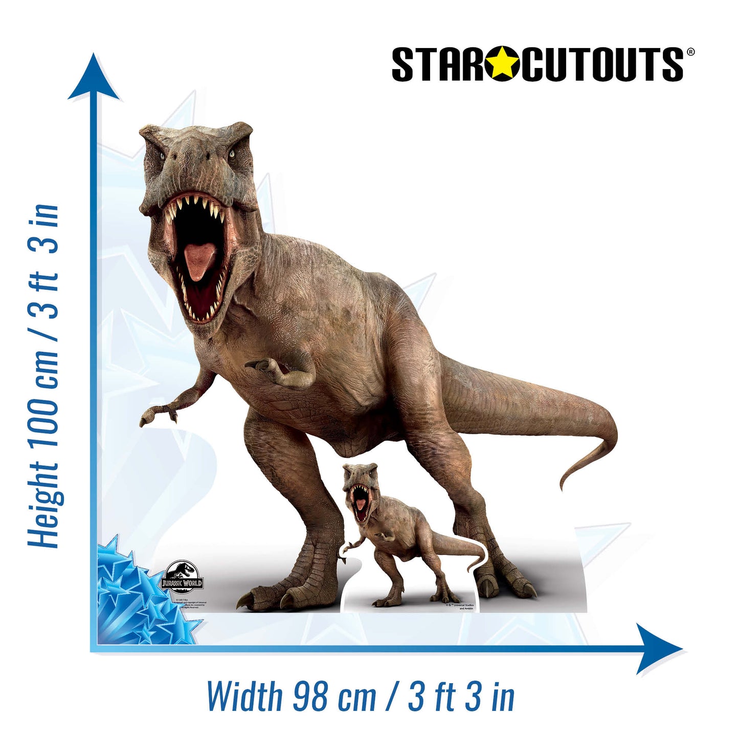 Official Jurassic World TRex Tyrannosaurus Rex Dinosaur Cardboard Cutout