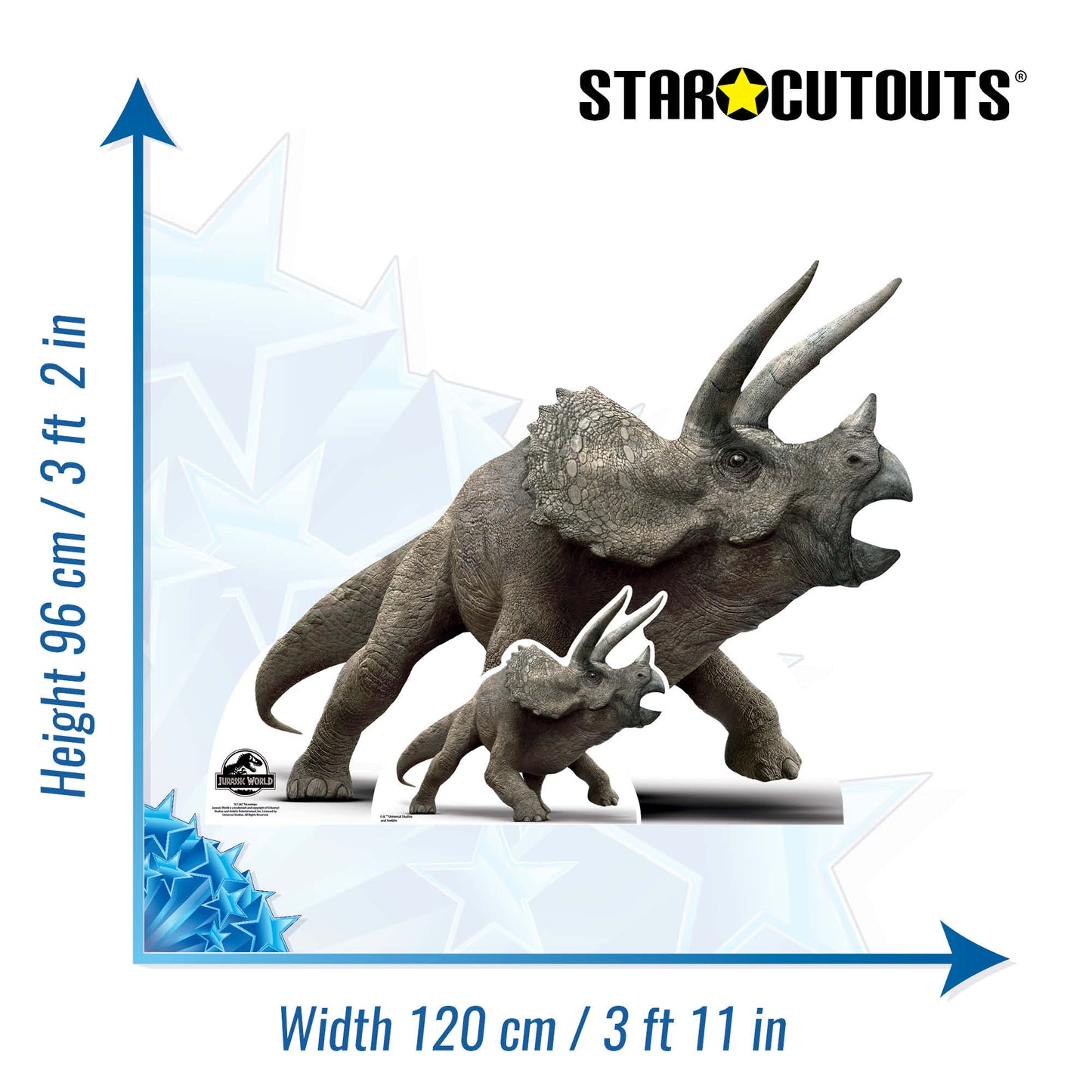 Official Jurassic World Triceratops Dinosaur Cardboard Cutout