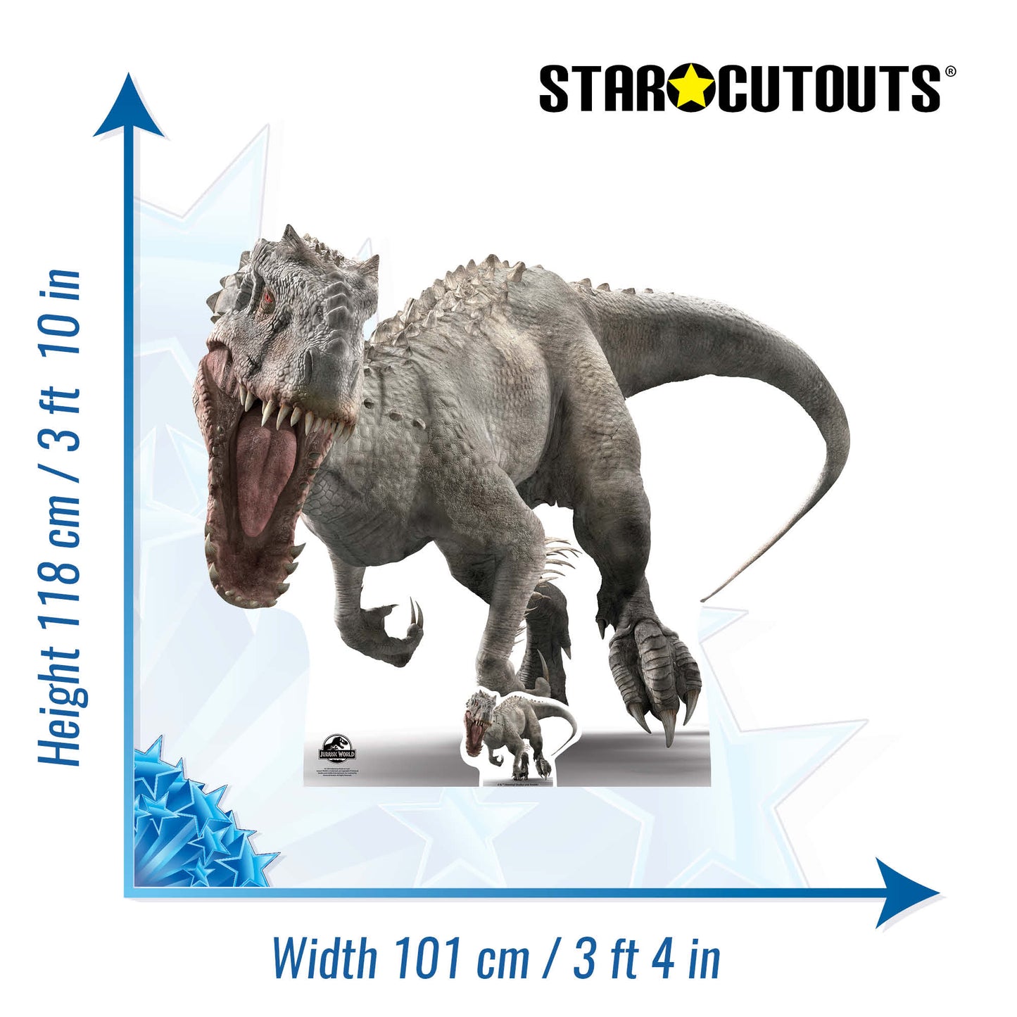 Indominus Face on roar Jurassic World Dinosaur Cardboard Cutout