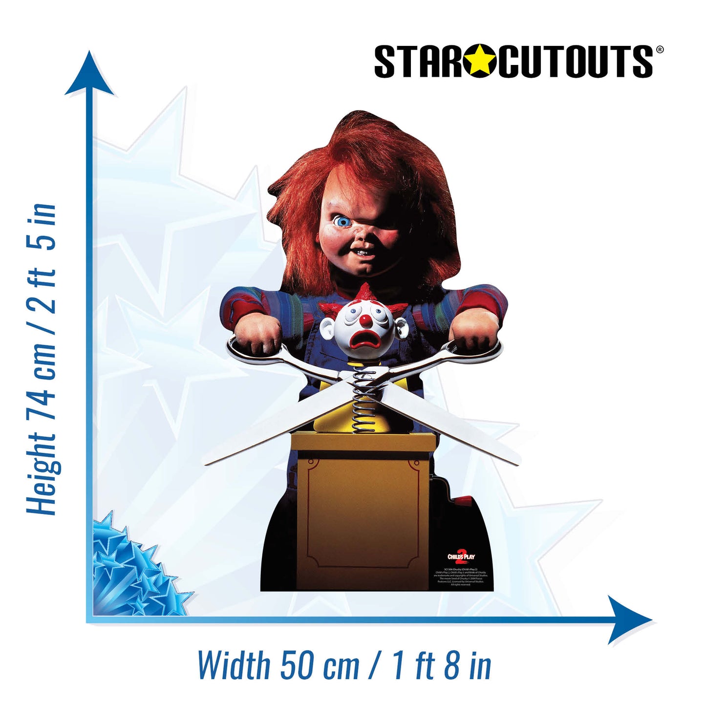 Chucky Doll with Scissors Cardboard Cutout Lifesize