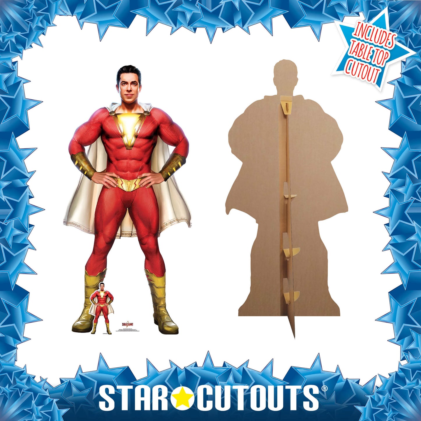 Shazam Cardboard Cutout Life Size with Mini Cutout