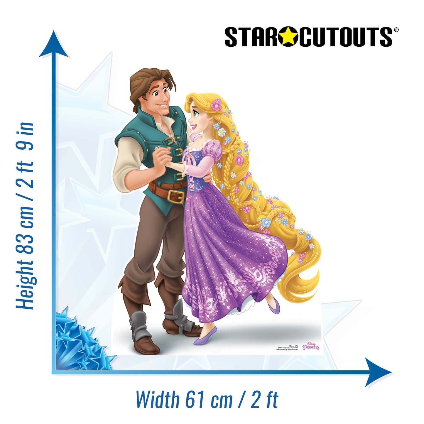 Official Rapunzel and Prince Cardboard Cutout Measurements
