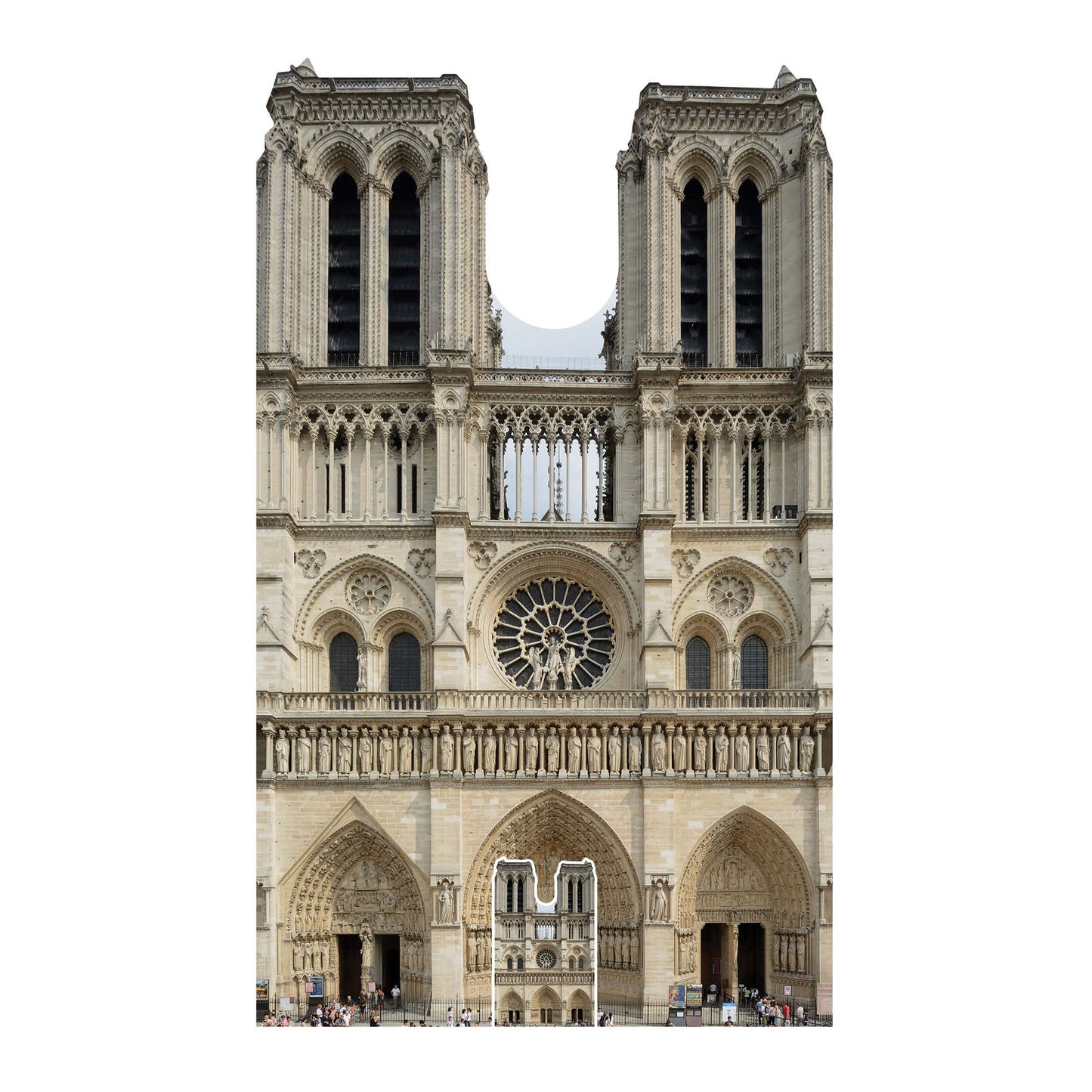 Notre Dame French Cathedral Cardboard Cutout
