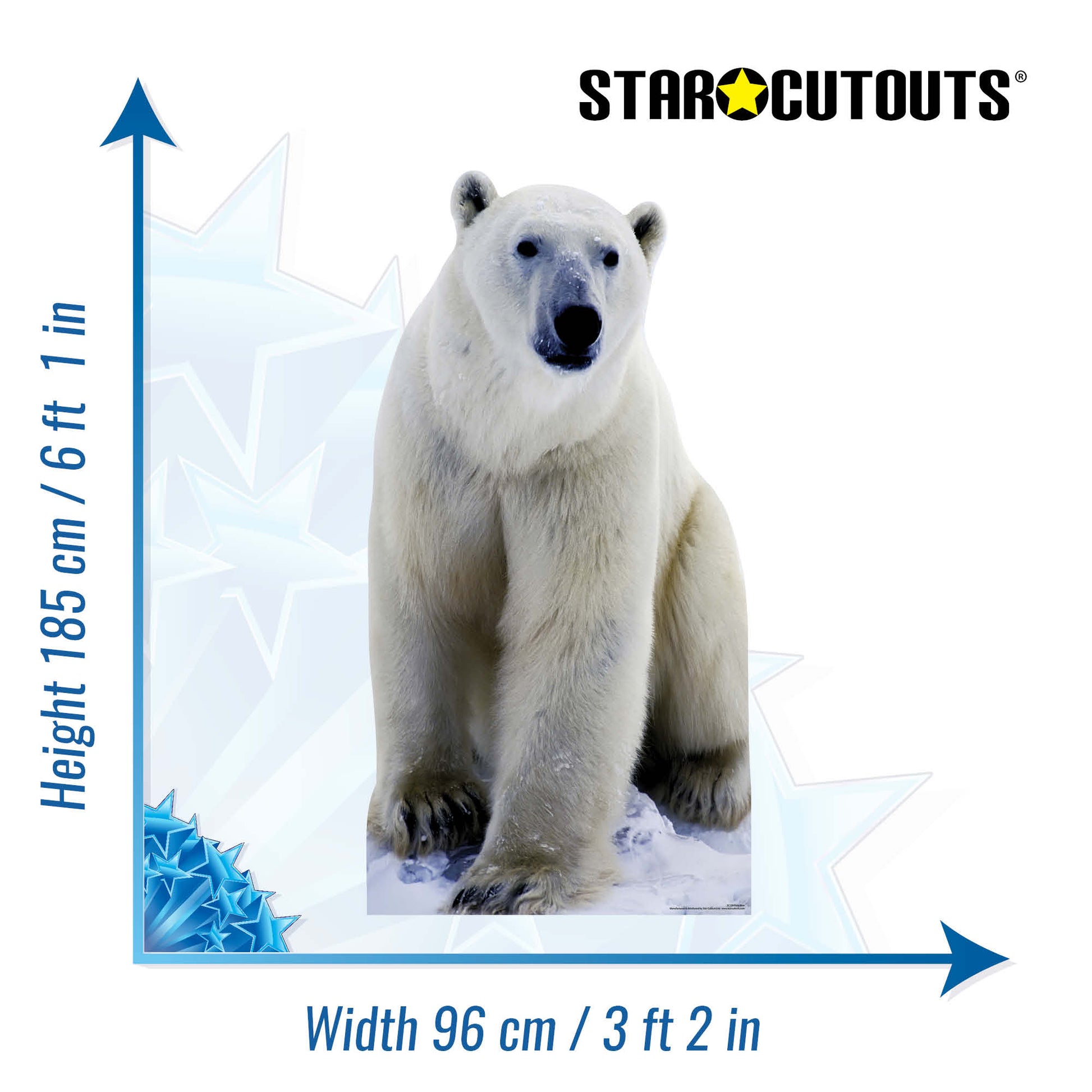 Polar Bear Artic Theme Animal Cardboard Cutout Height 185cm Width 96cm - mycardboardcutout