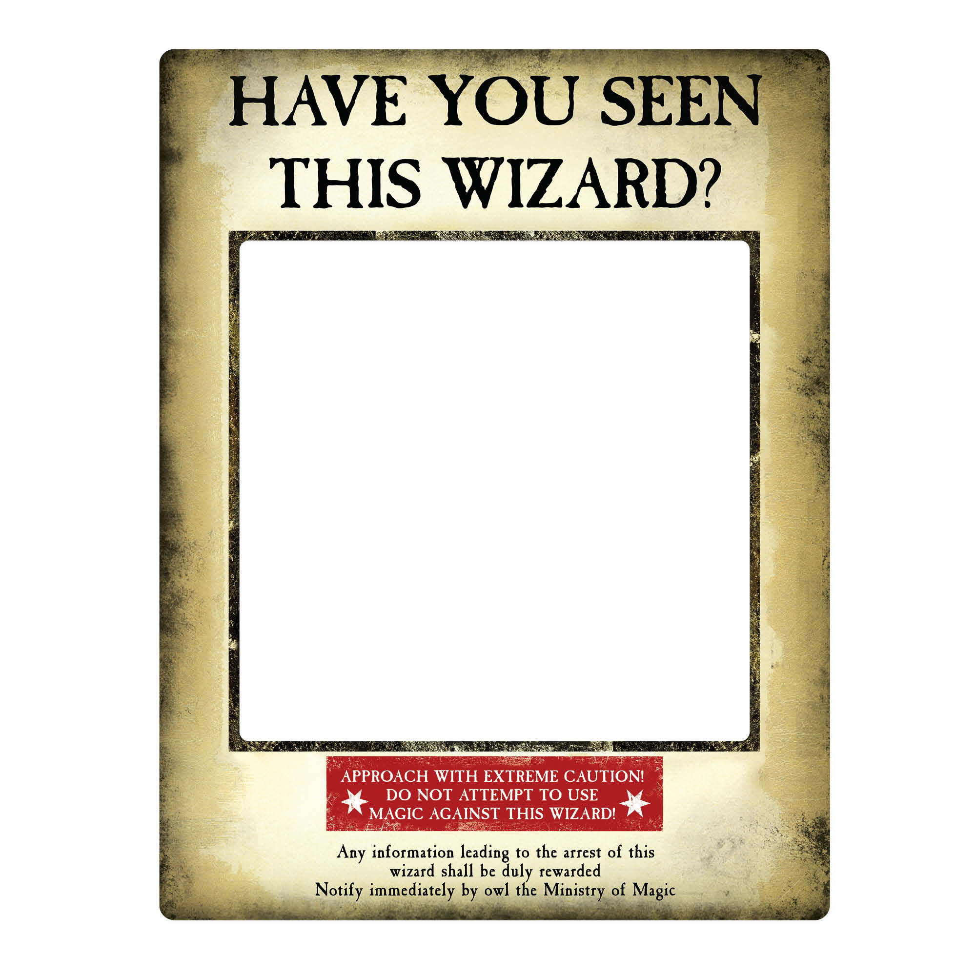 Harry Potter Wanted Poster Gold Selfie Frame Cardboard Cutout Have You ...