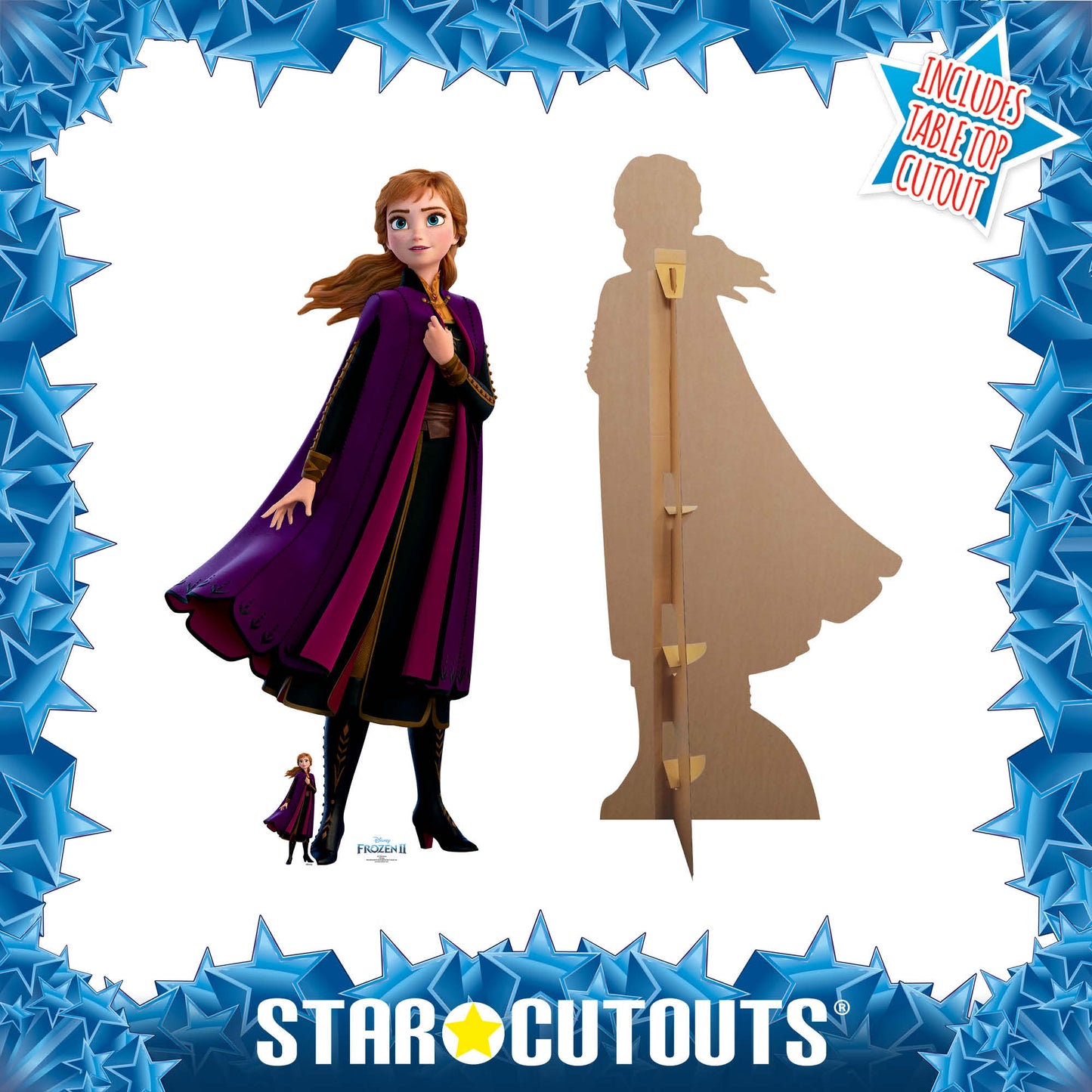 Purple Velvet Coat Princess Anna   Frozen Cardboard Cutout