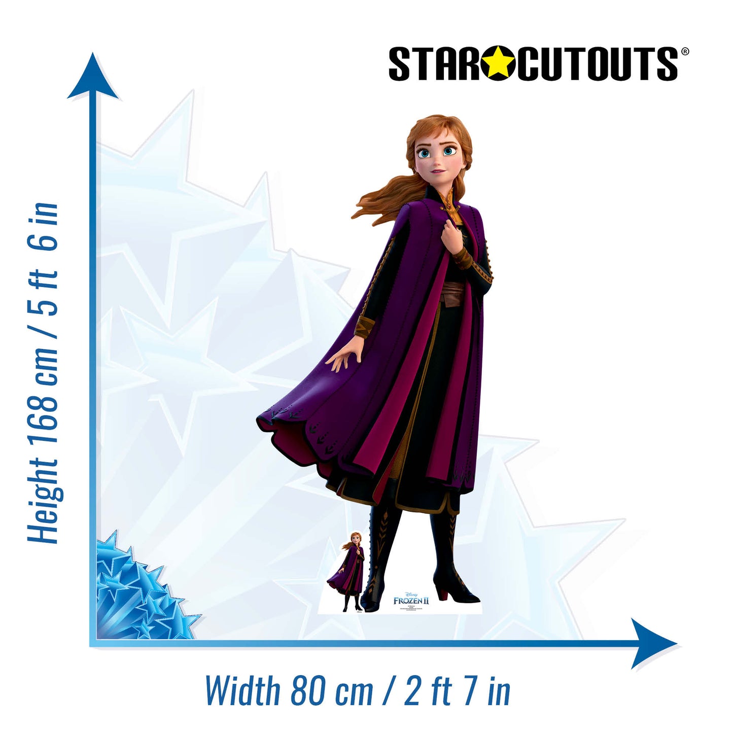 Purple Velvet Coat Princess Anna   Frozen Cardboard Cutout