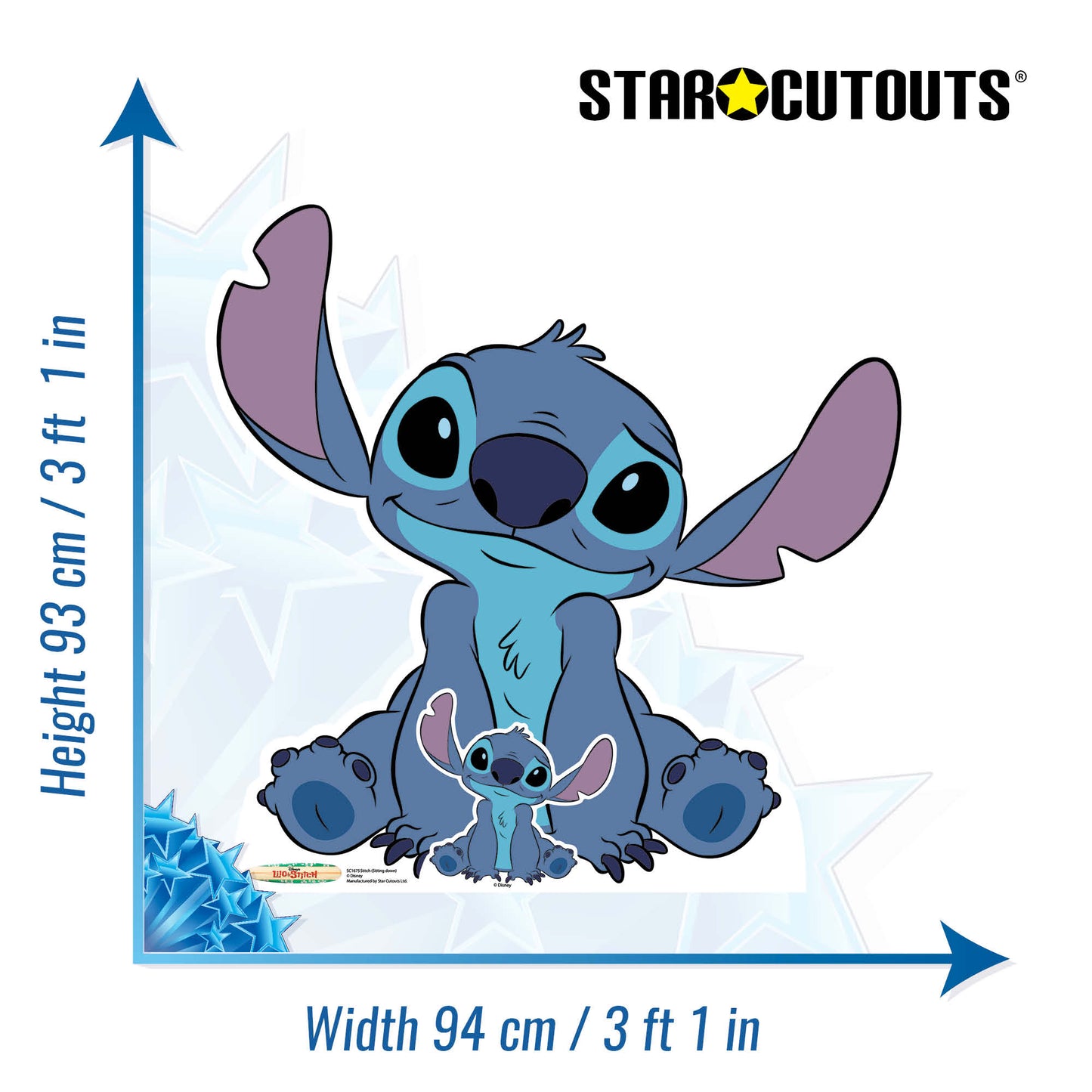 Stitch Sitting Cardboard Cutout