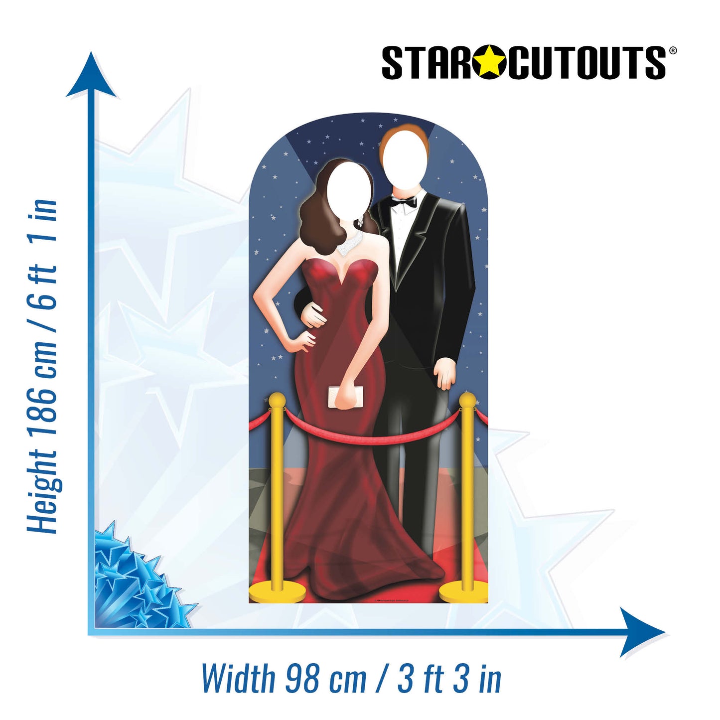Red Carpet Couple Stand-In Cardboard Cutout