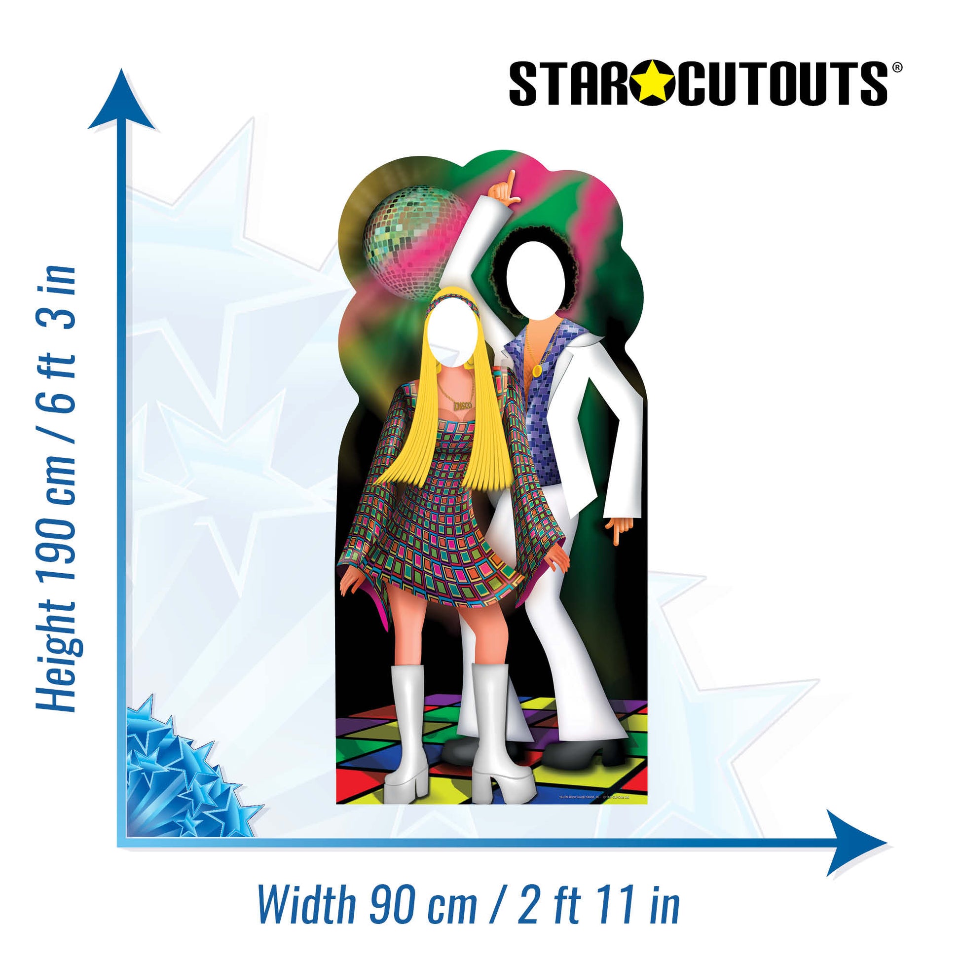 Retro Disco Couple Stand-In Cardboard Cutout