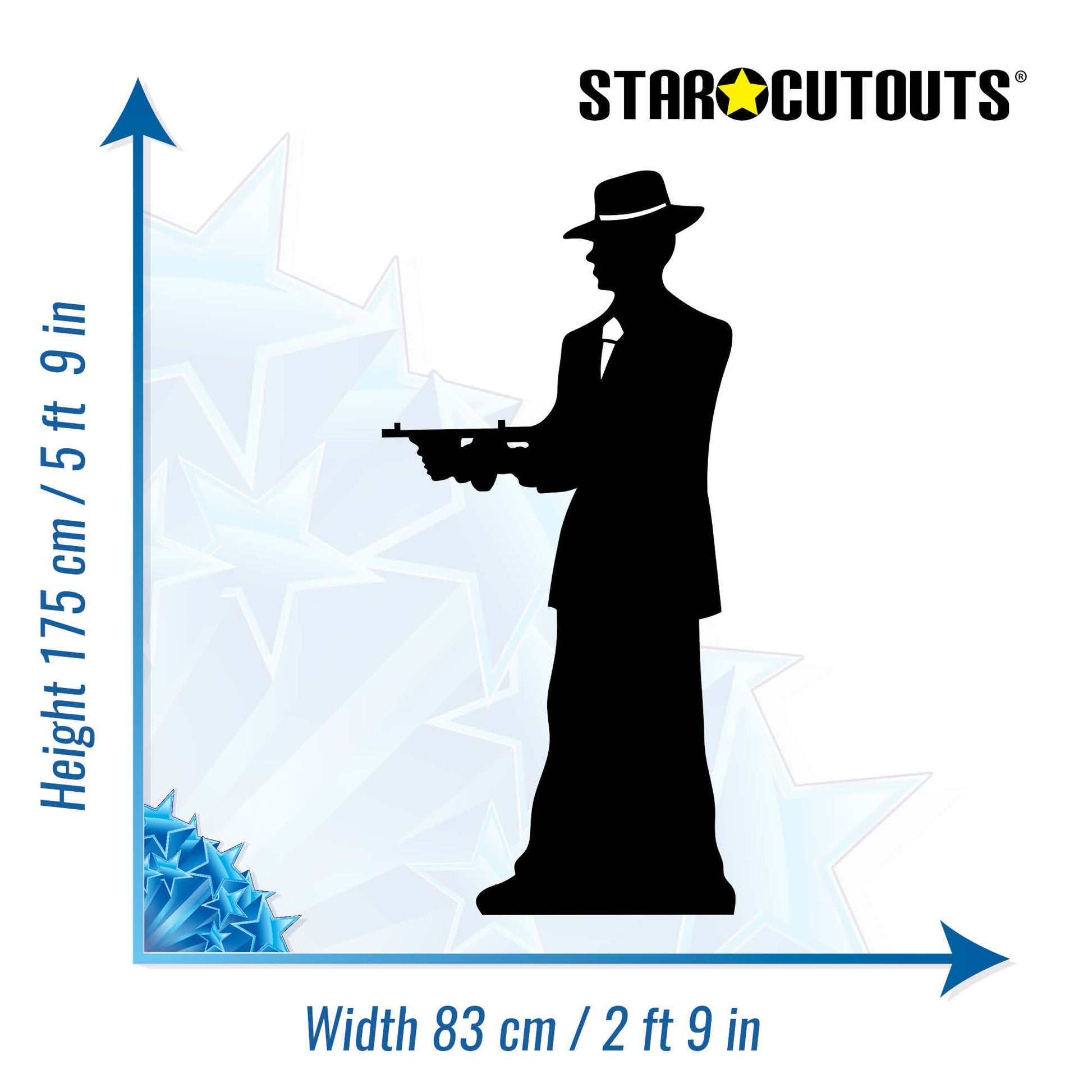 Gangster Double Pack Black Silhouette Cutout - mycardboardcutout
