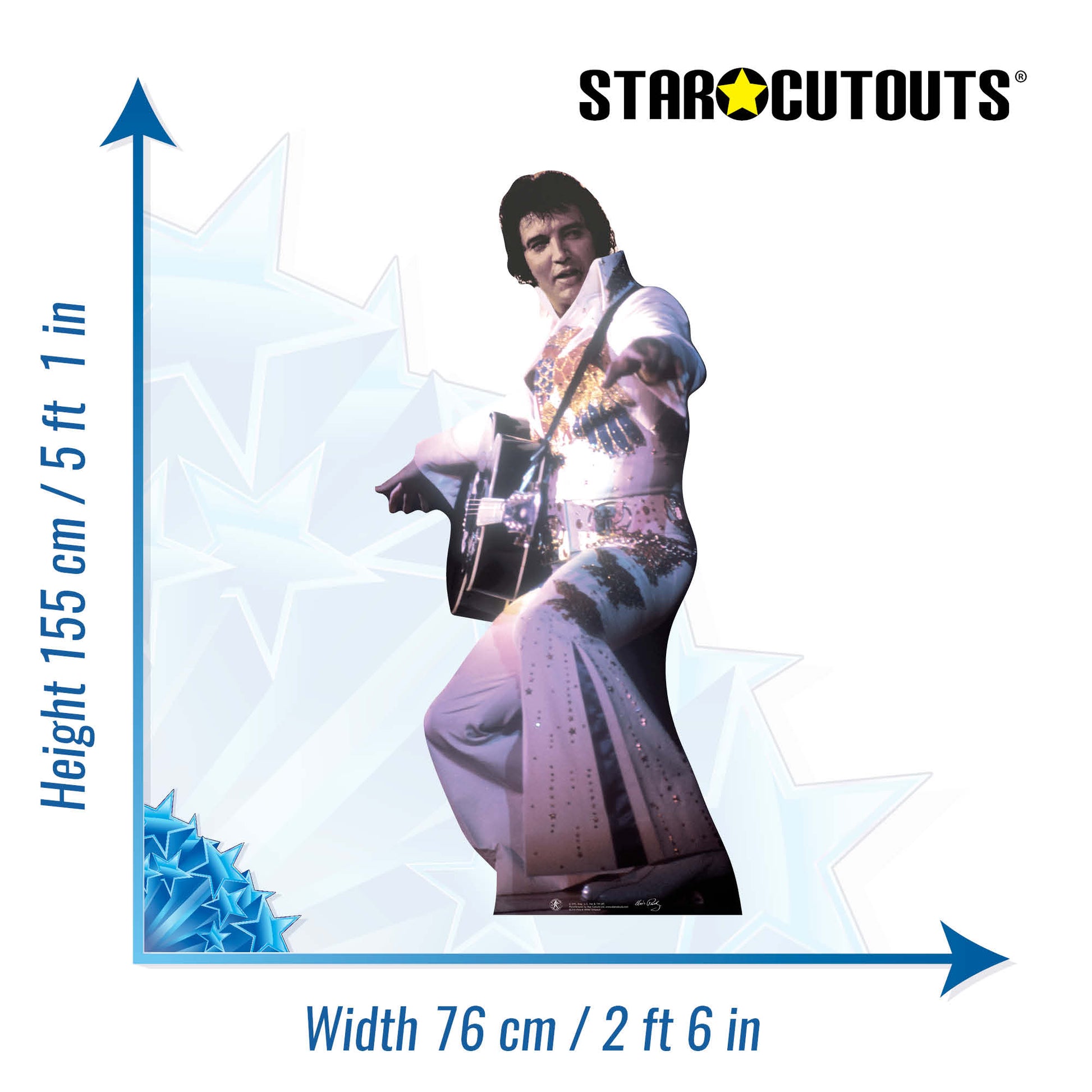Elvis in White Jump Suit Cardboard Cutout - mycardboardcutout