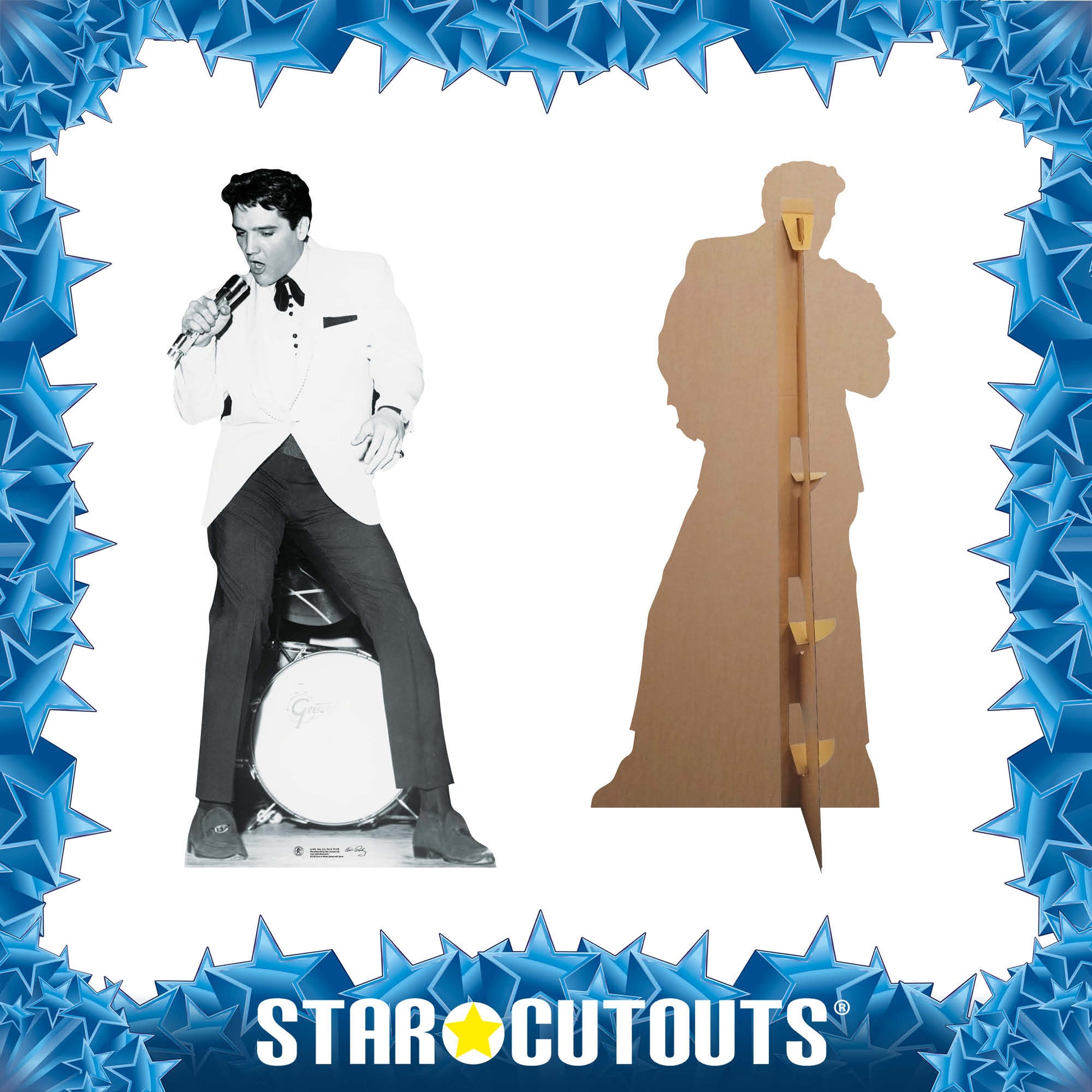 Elvis Presley Classic White Jacket and Drum Cardboard Cutout MyCardboardCutout