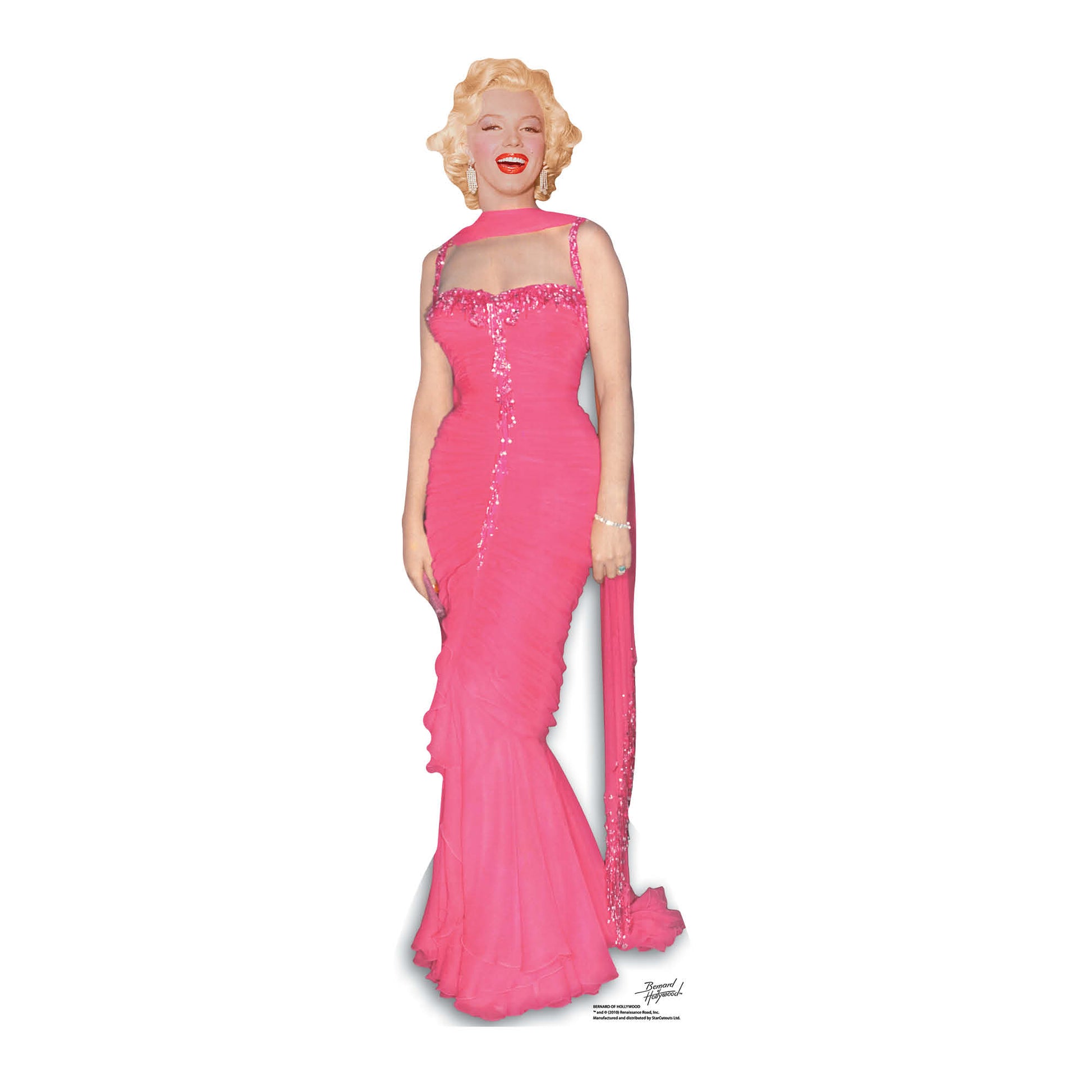 Marilyn Monroe Pink Evening Gown Cardboard Cutout