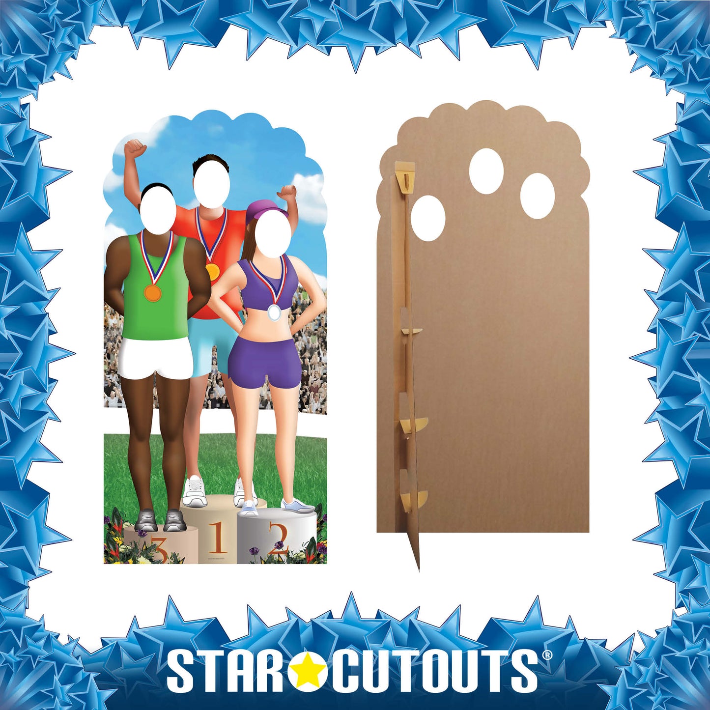 Tournament Medals Gold Silver Bronze Sports and Athletics Games Stand-In Cardboard Cutout
