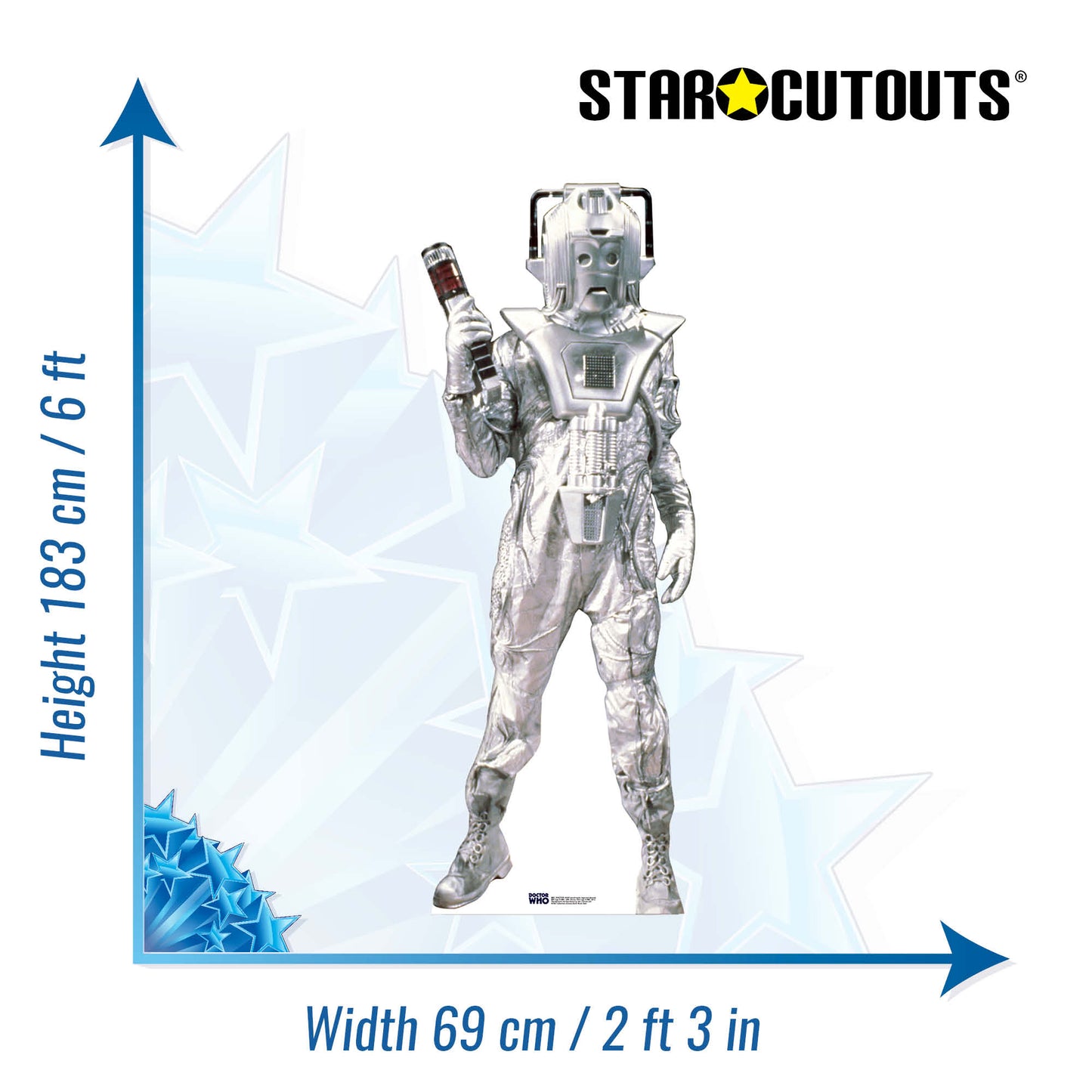 SC567 Classic Cyberman Earth Shock Style Cardboard Cutout - mycardboardcutout