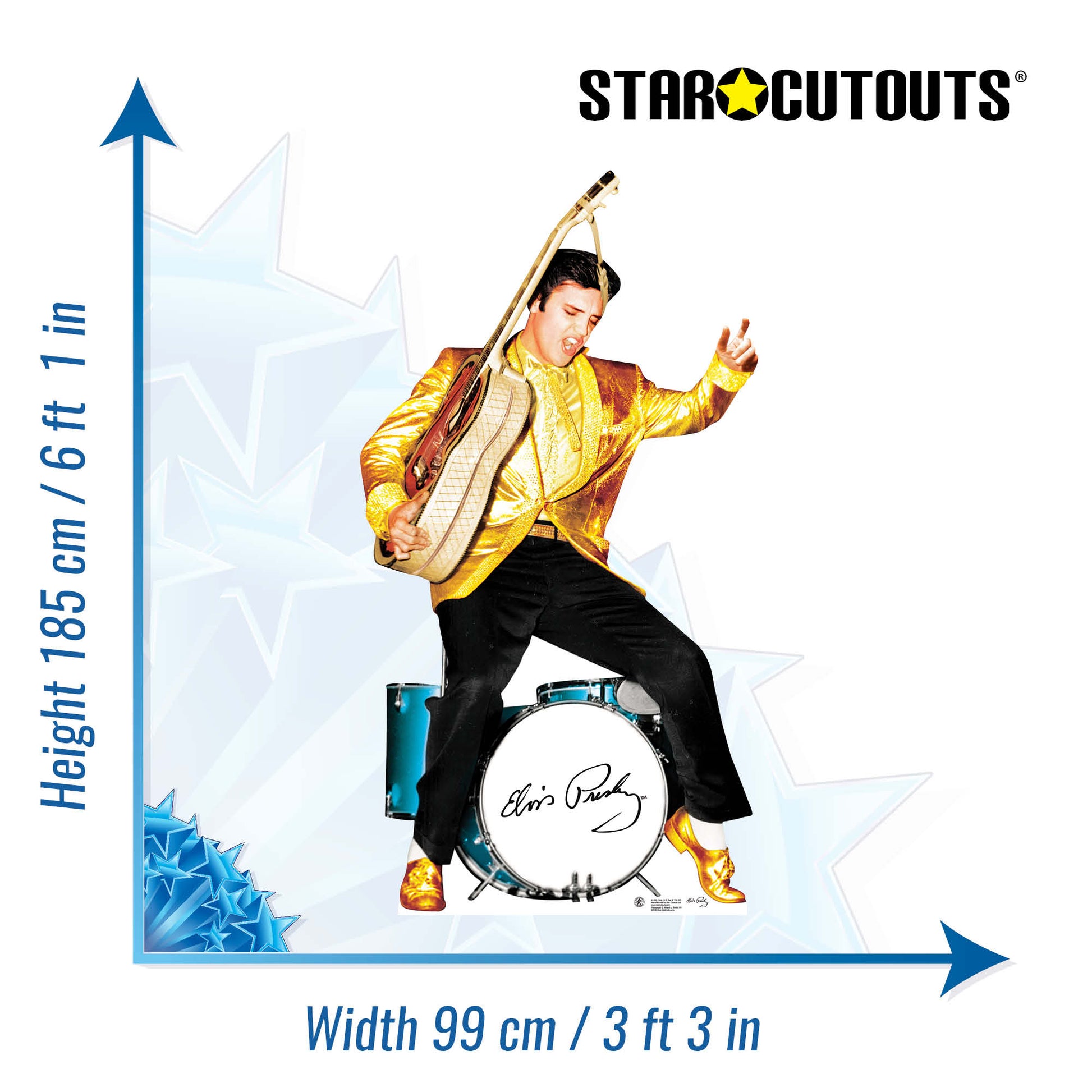 Elvis Presley Gold with Drums Cardboard Cutout MyCardboardCutout