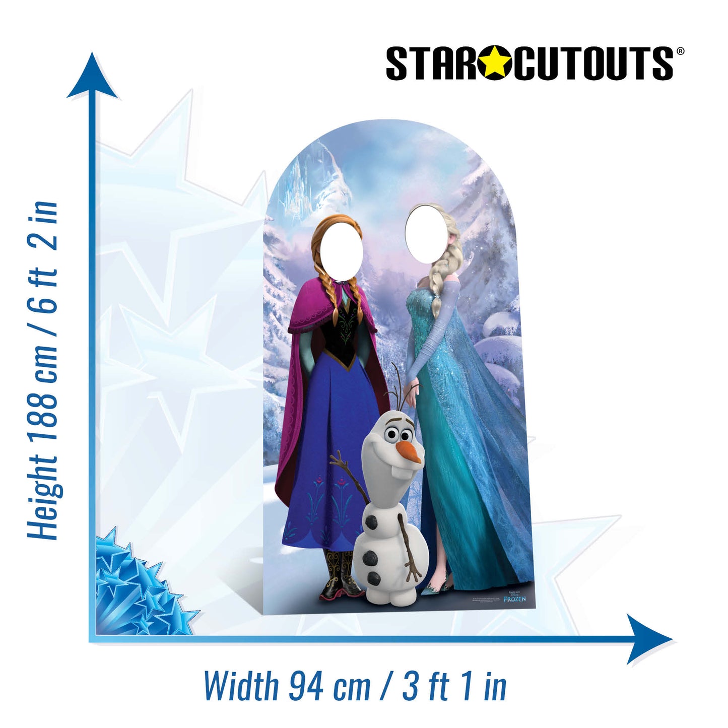 Frozen Stand In Adult Size Anna Elsa Olaf Cardboard Cutout