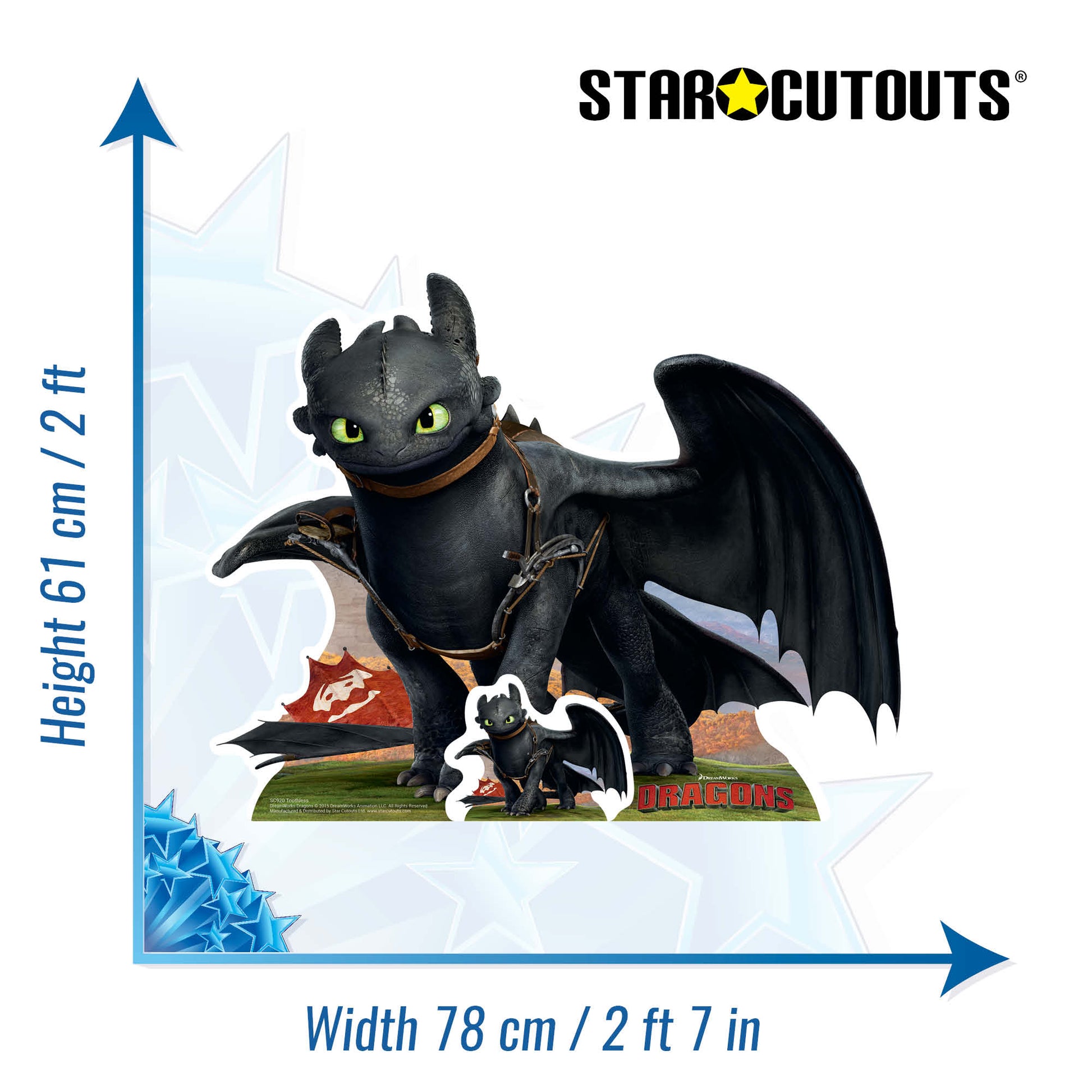 Toothless Dragon Small Cardboard Cutout - mycardboardcutout