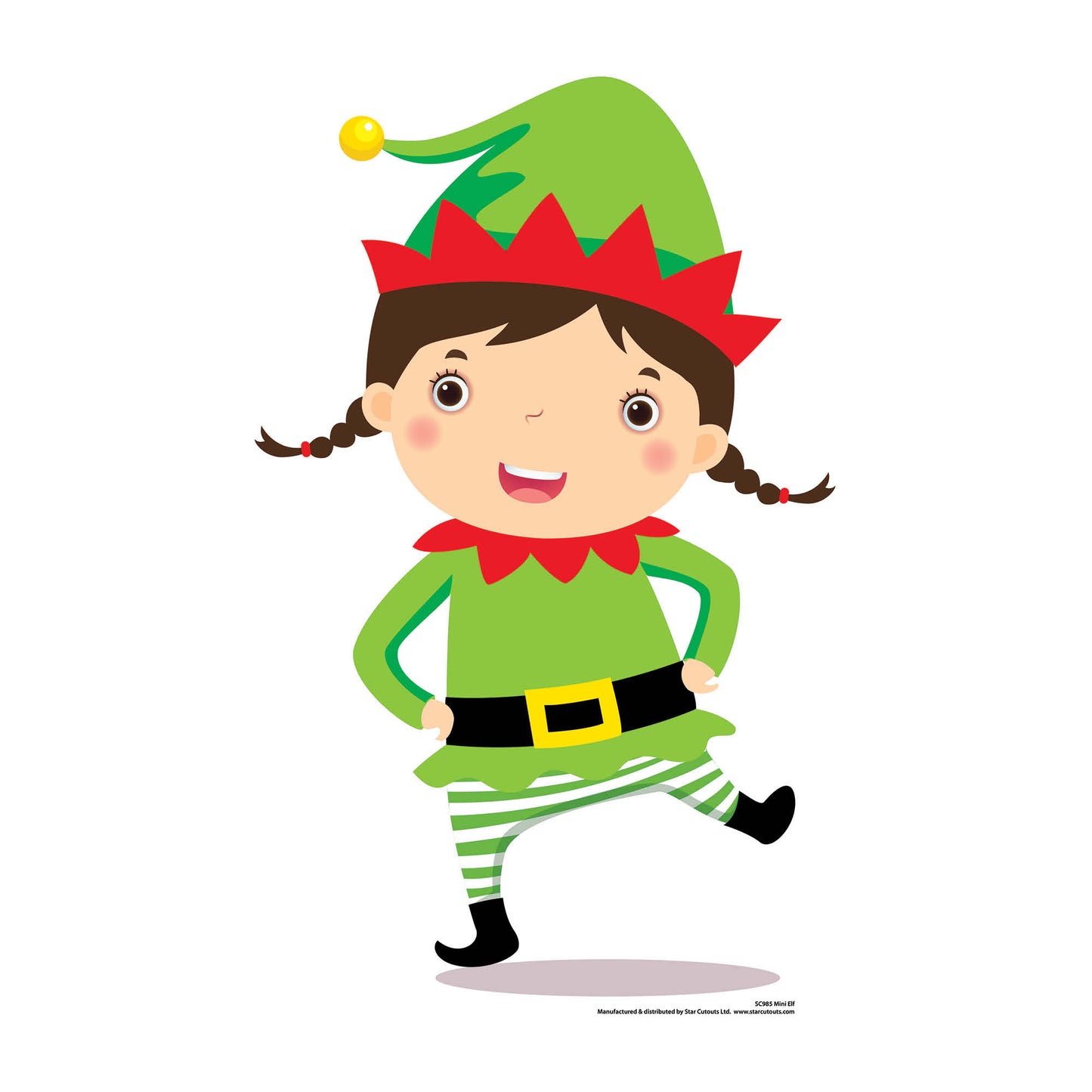 Cute Christmas Naughty Elf Cardboard Cutout