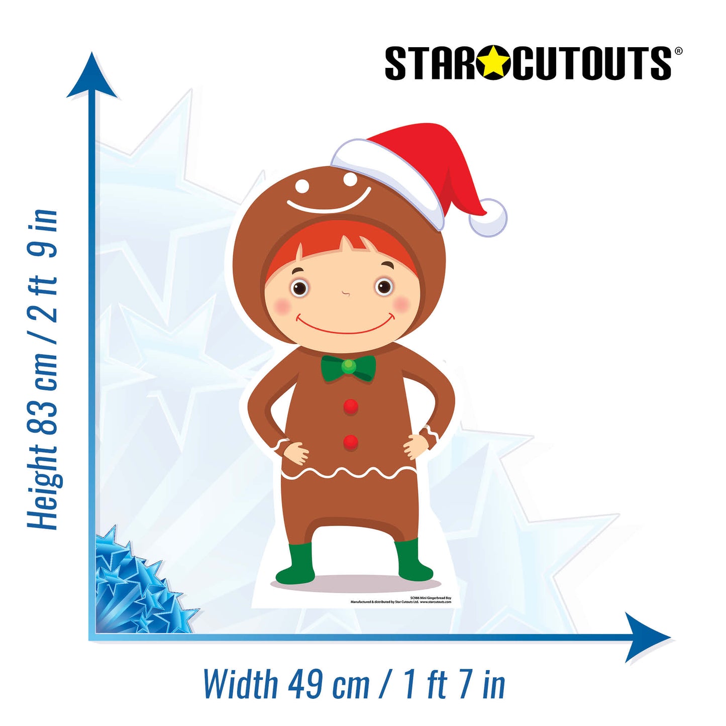 Cute Christmas Gingerbread Boy Cardboard Cutout