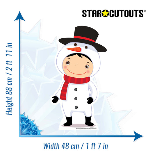Cute Christmas Snowman Cardboard Cutout - mycardboardcutout