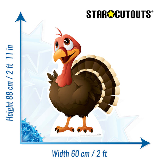 Cute Christmas Turkey Cardboard Cutout - mycardboardcutout