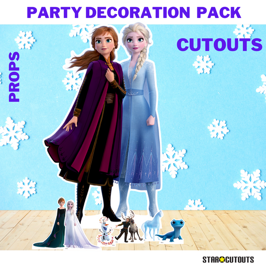 Beautiful Anna and Elsa Cardboard Cutout Party Decorations