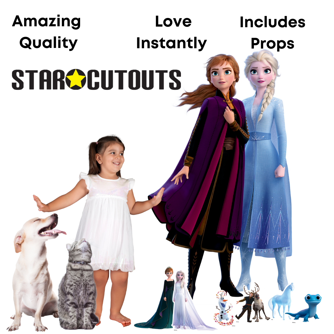Anna & Elsa Frozen Cardboard Cutout Party Decorations With Six Mini Party Decorations