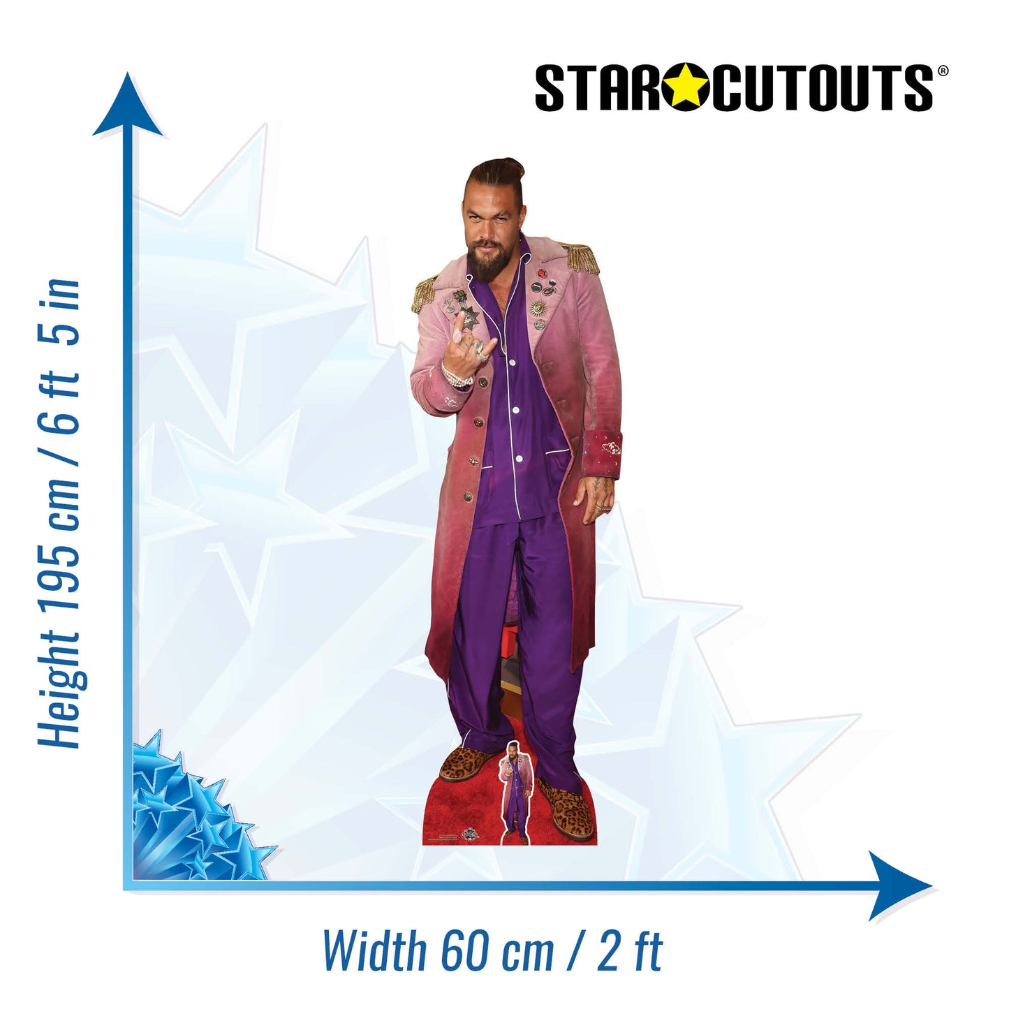 Jason Momoa Purple Cardboard Cutout