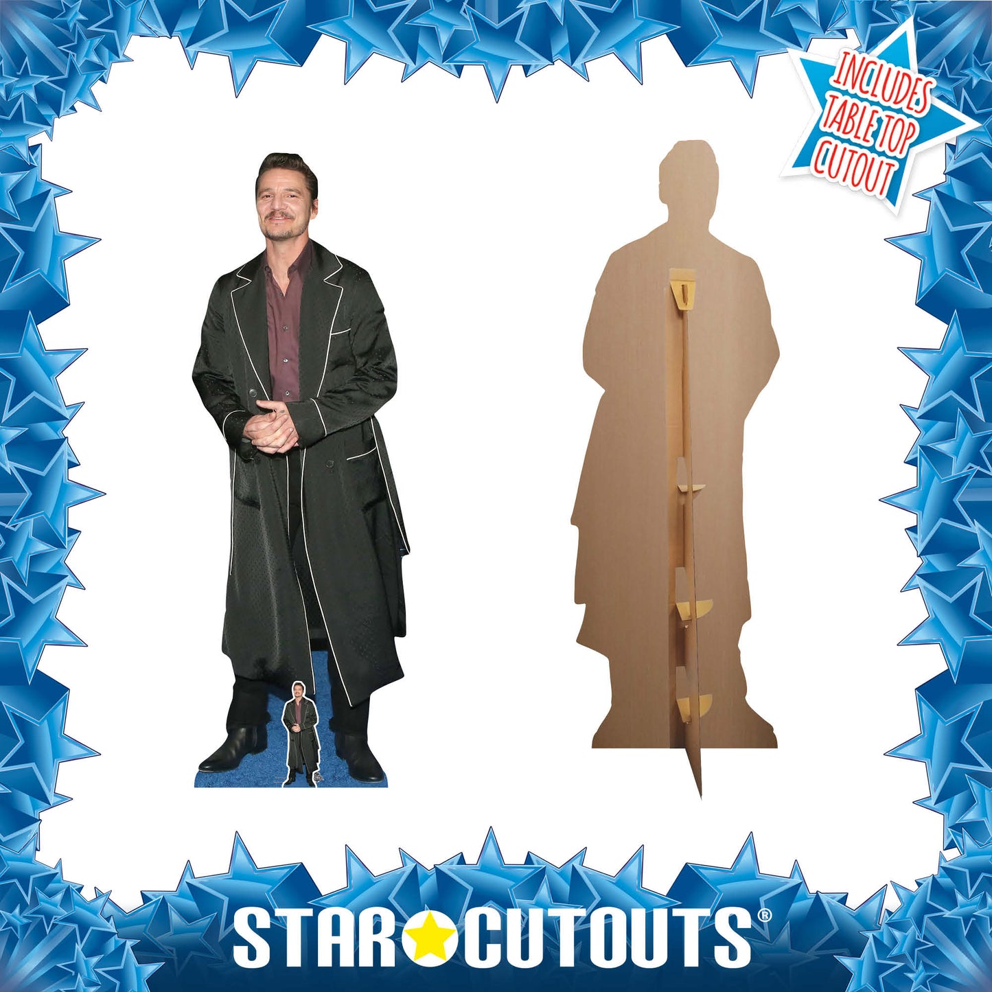 Pedro Pascal Long Black Coat Cardboard Cutout