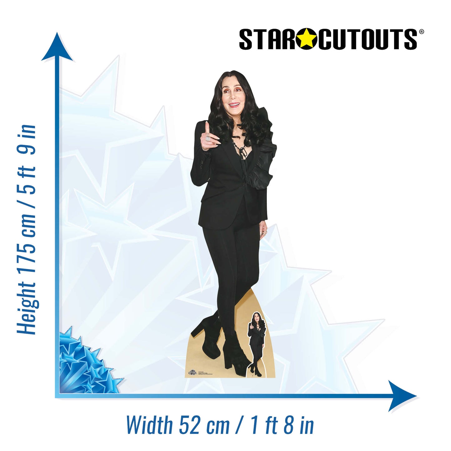 Cher ThumbsUp Lifesize Cardboard Cutout